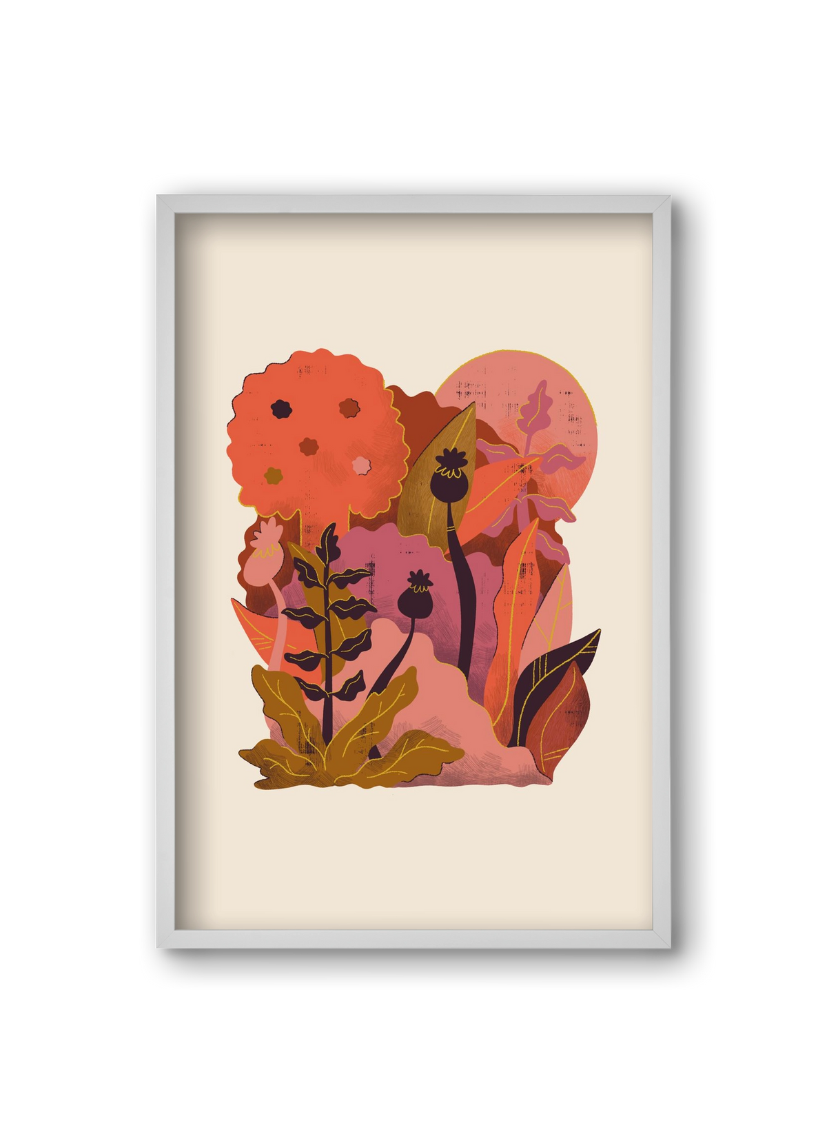 Jungle Sunset, 20x30 cm (20x30 cm), Fehér keret