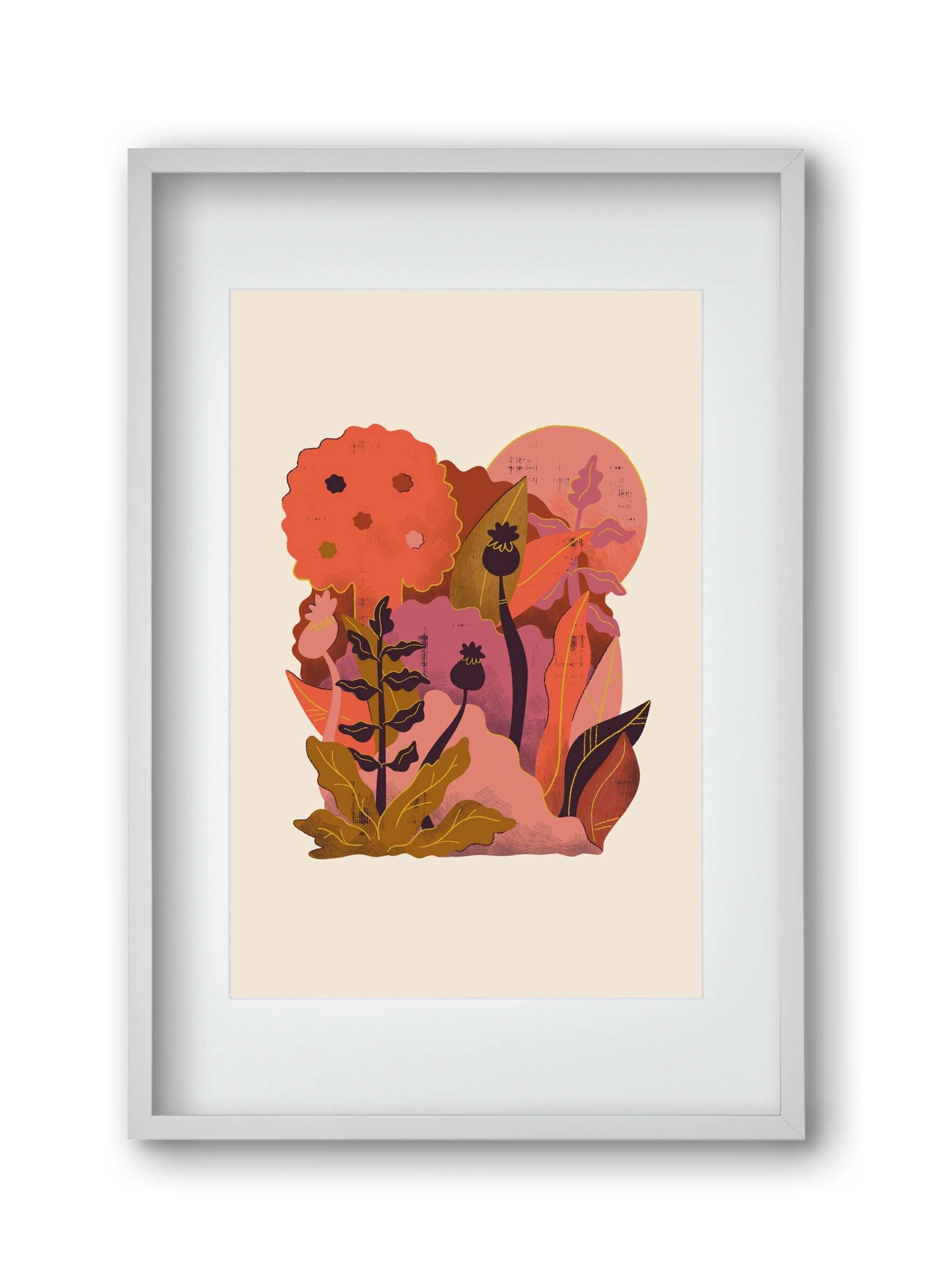 Jungle Sunset, 30x45 cm (20x30 cm), Fehér keret, paszpartuval