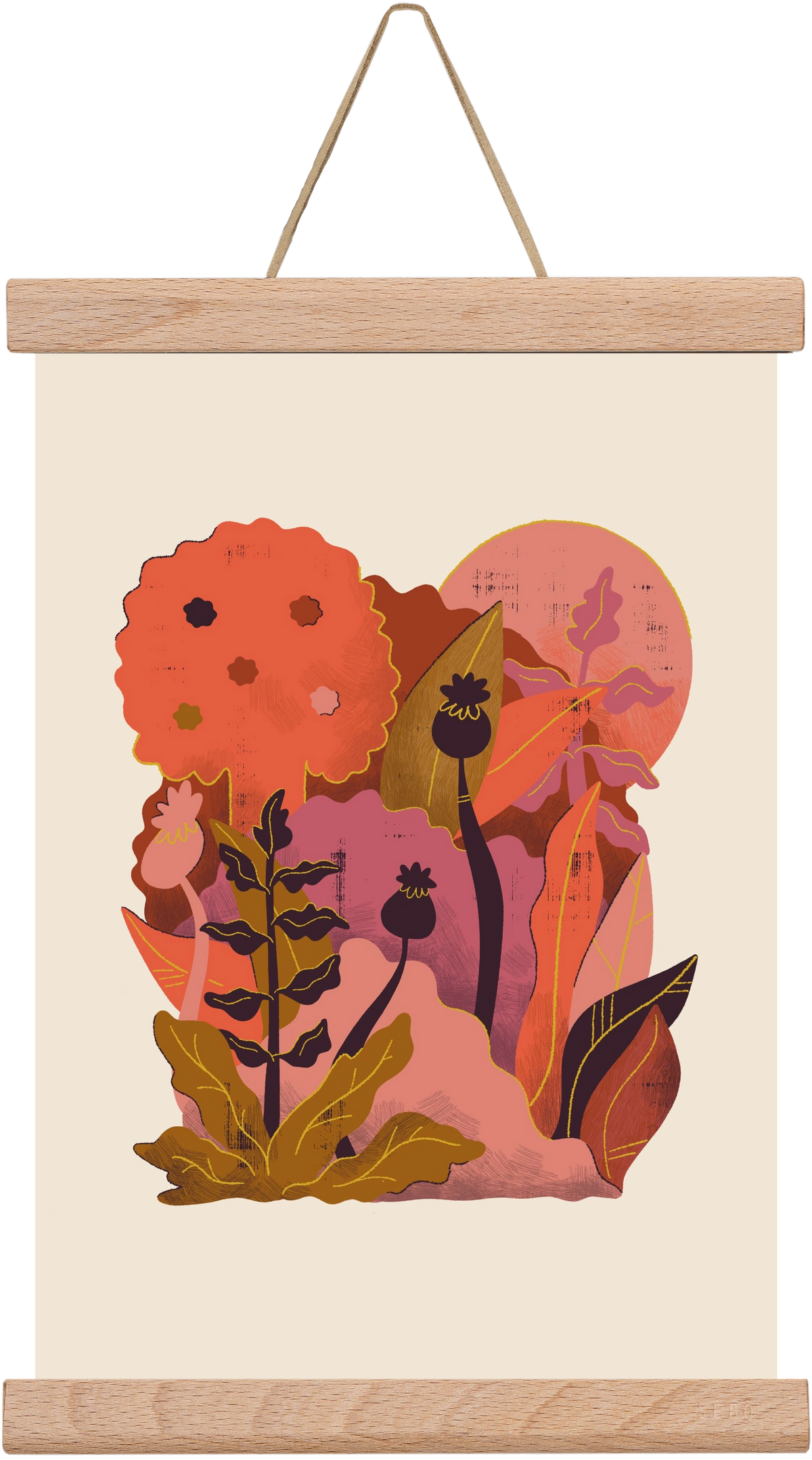 Jungle Sunset, 20x30 cm (20x30 cm), Tölgy akasztó