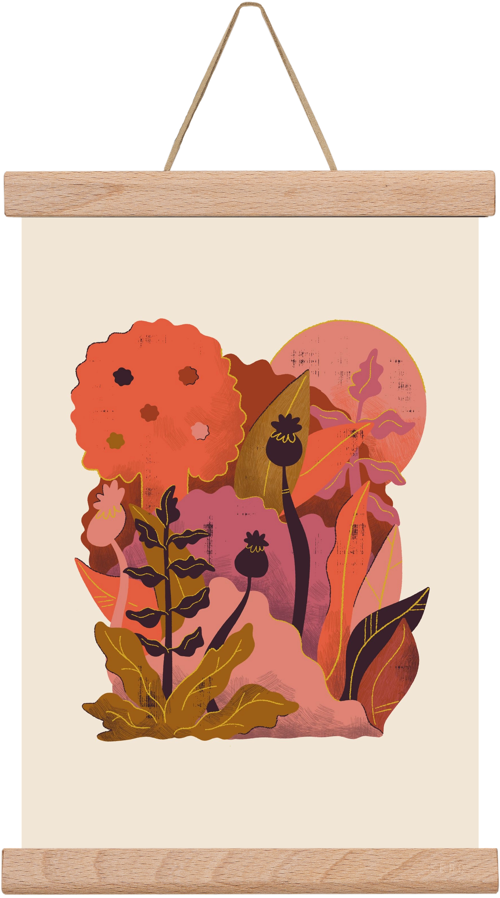 Jungle Sunset, 20x30 cm (20x30 cm), Tölgy akasztó