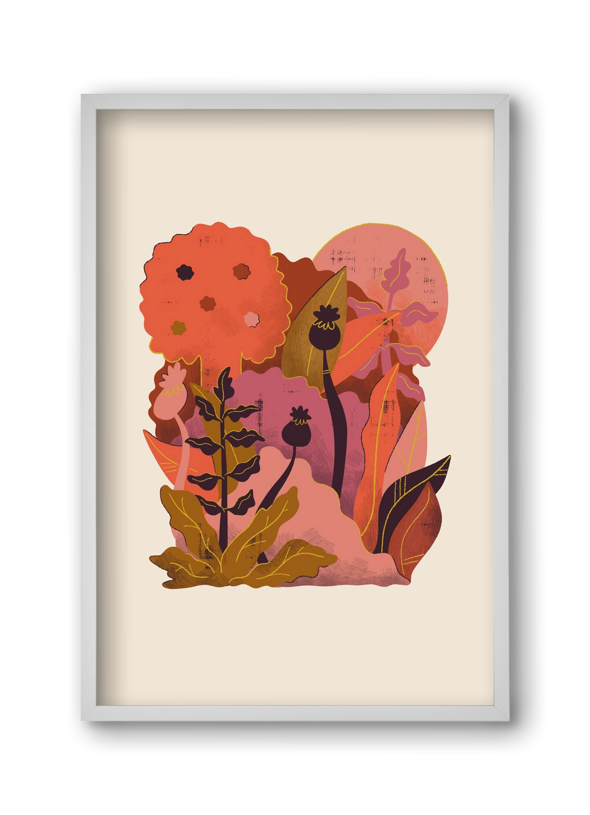 Jungle Sunset, 30x45 cm (30x45 cm), Fehér keret