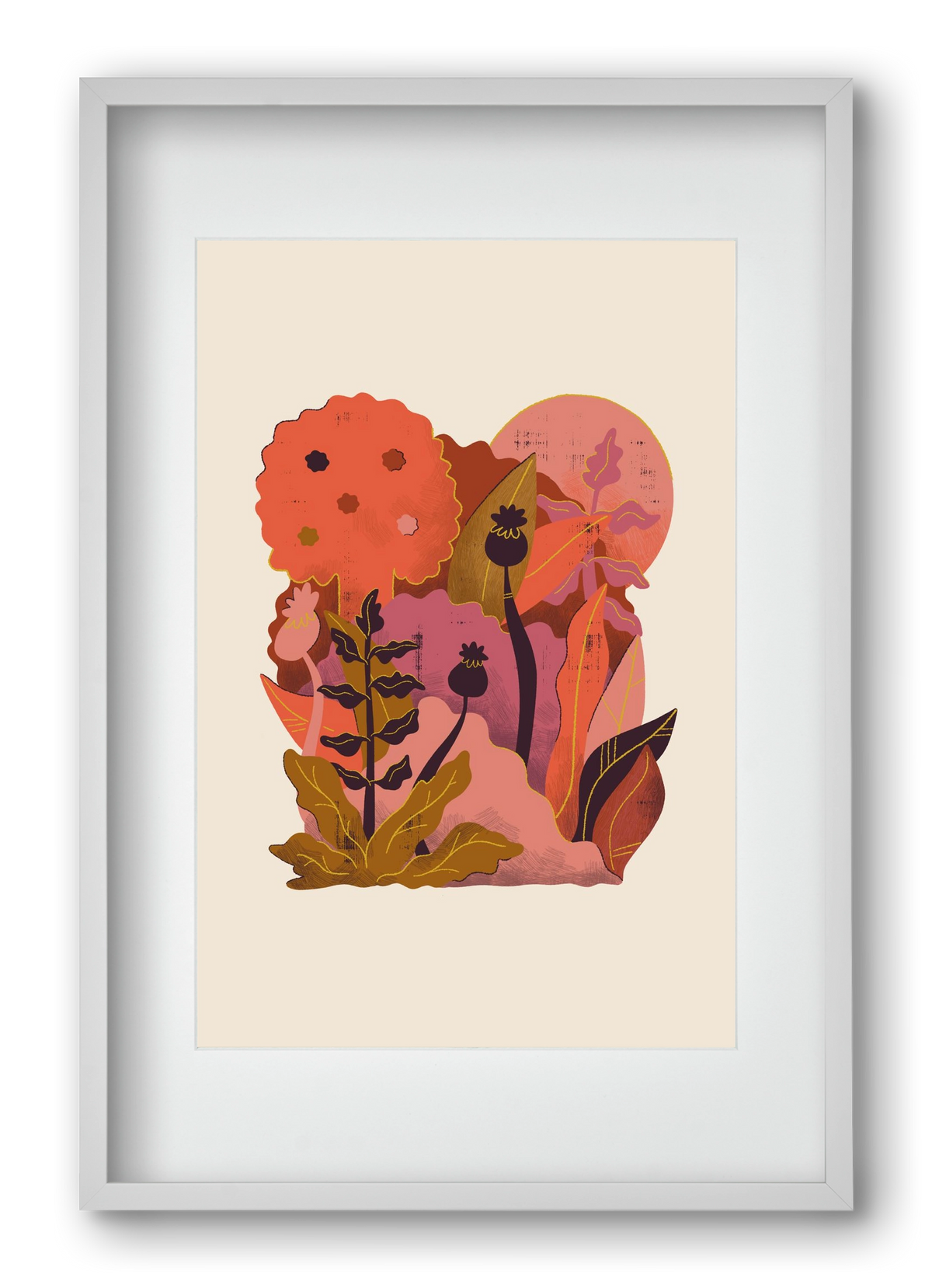 Jungle Sunset, 40x60 cm (30x45 cm), Fehér keret, paszpartuval