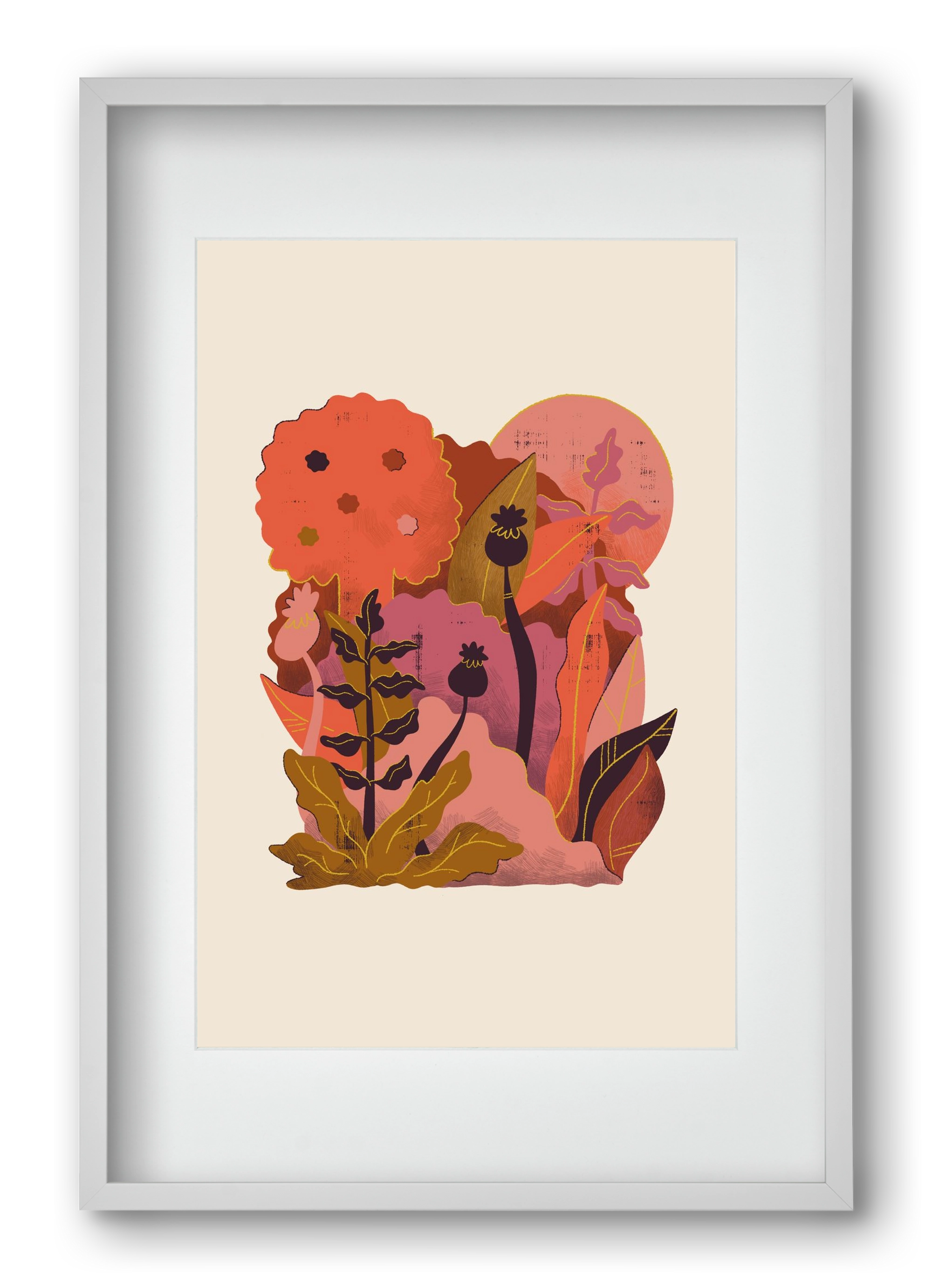 Jungle Sunset, 40x60 cm (30x45 cm), Fehér keret, paszpartuval