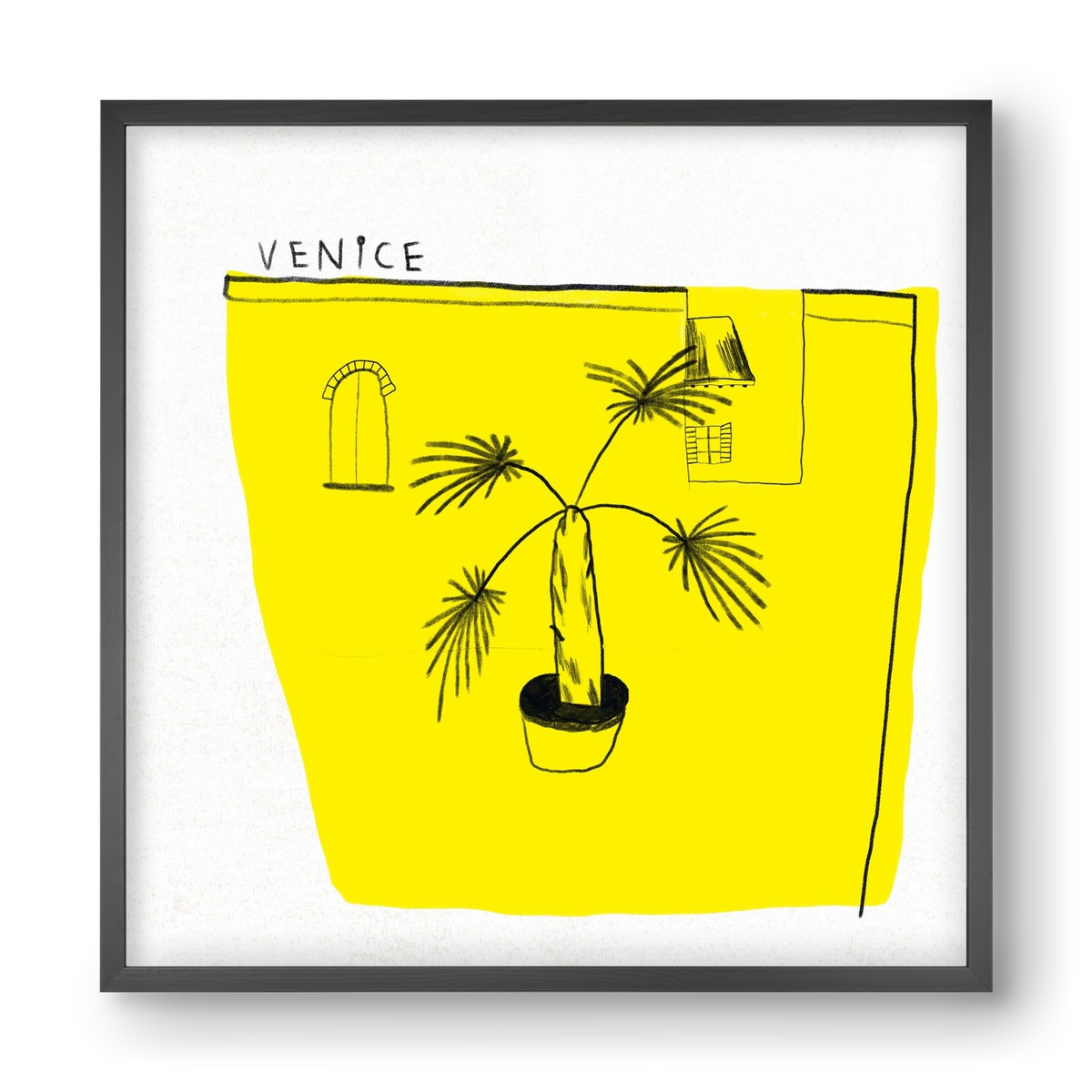 Venice, 40x40 cm (40x40 cm), Fekete keret