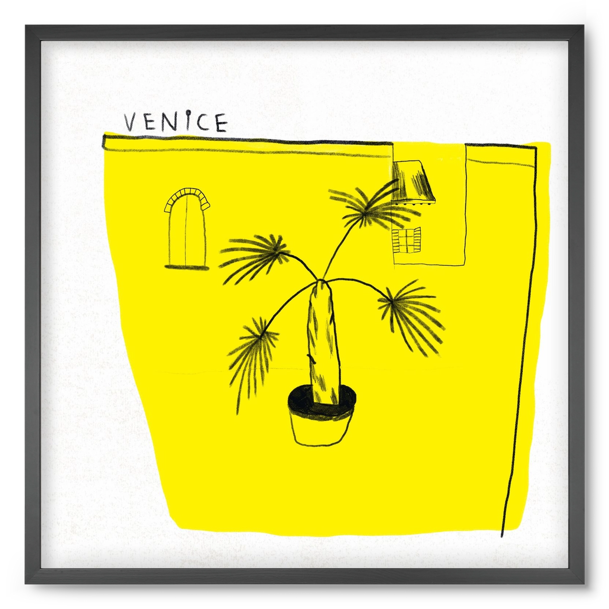 Venice, 50x50 cm (50x50 cm), Fekete keret