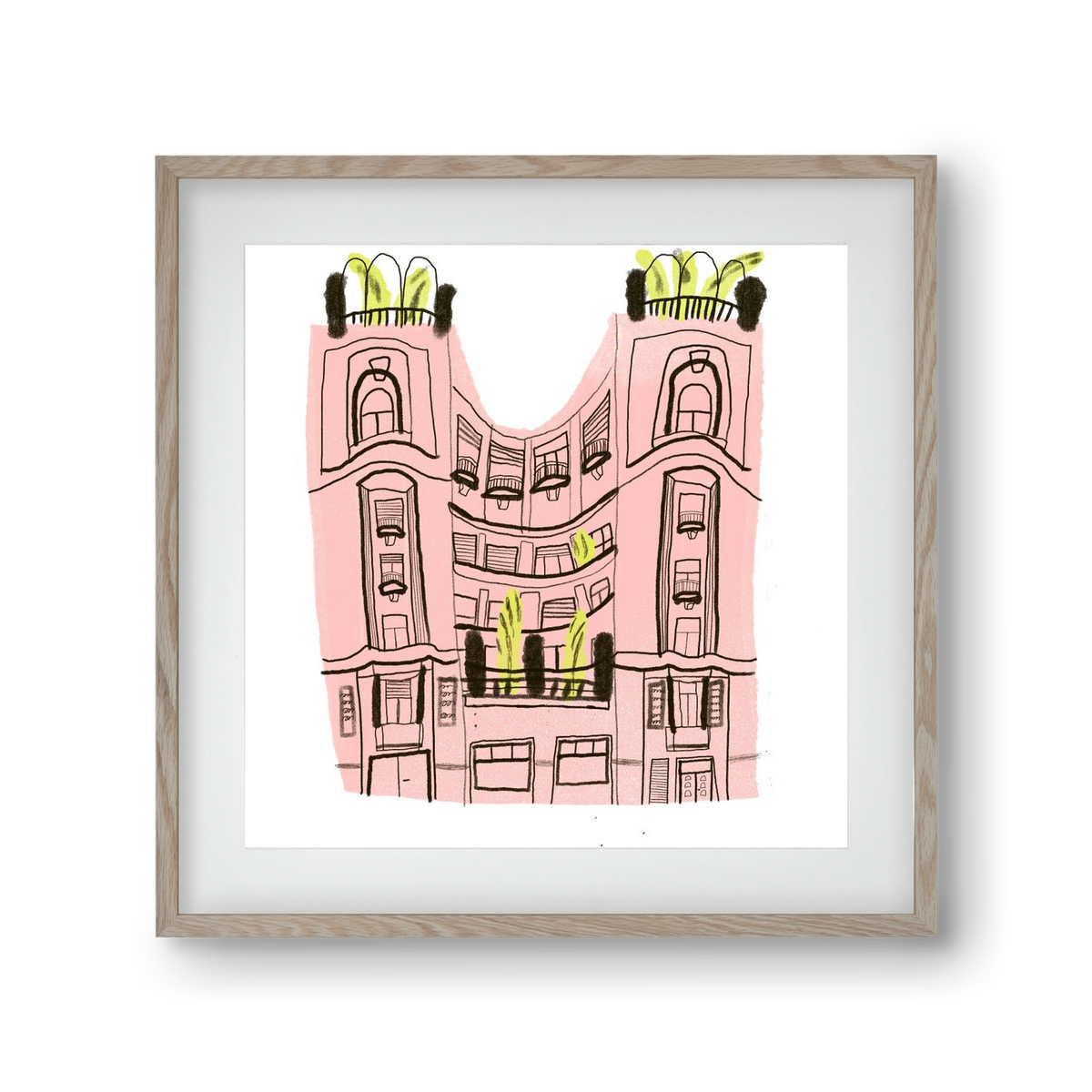 Falk Miksa 4, 30x30 cm (20x20 cm), Tölgy keret, paszpartuval