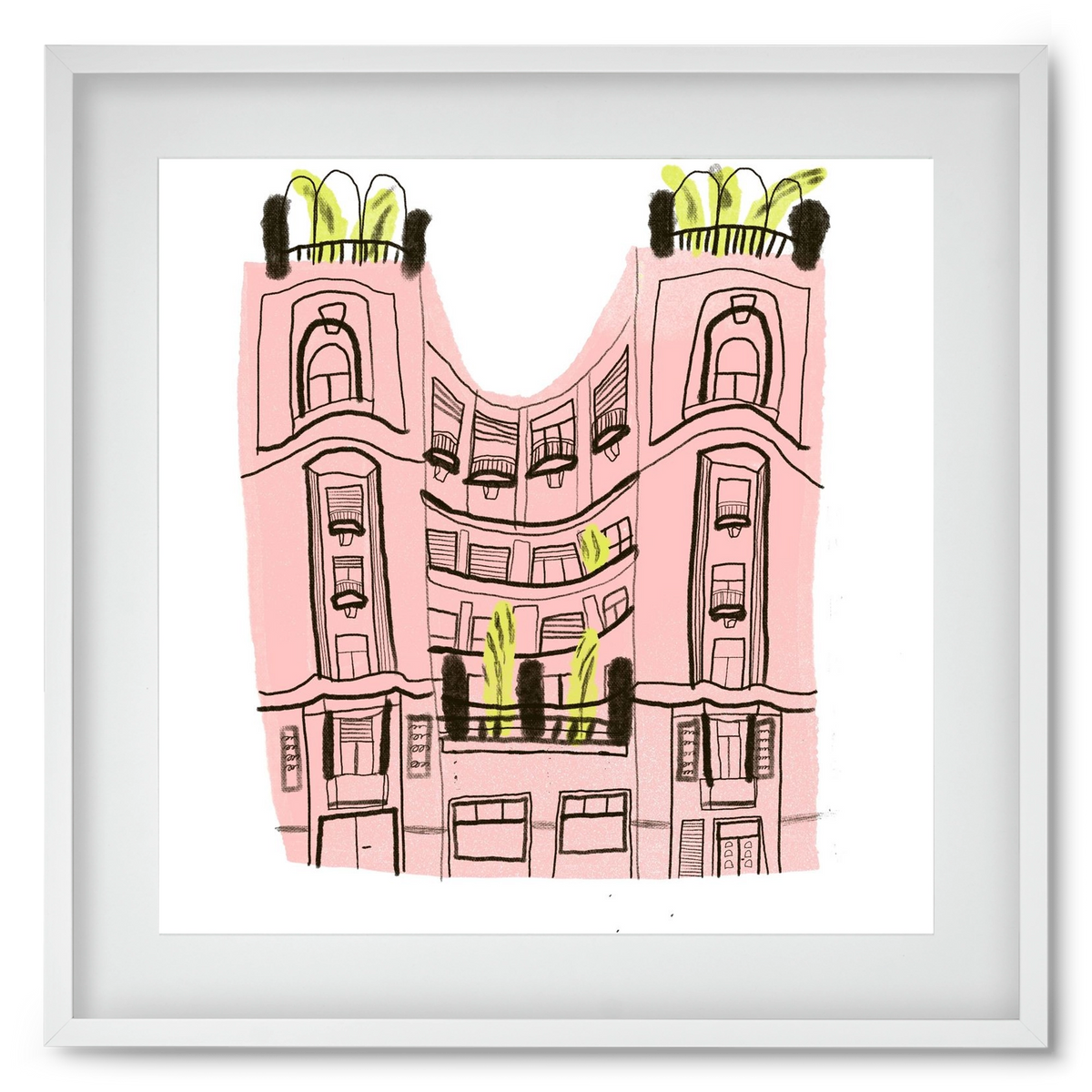 Falk Miksa 4, 50x50 cm (40x40 cm), Fehér keret, paszpartuval