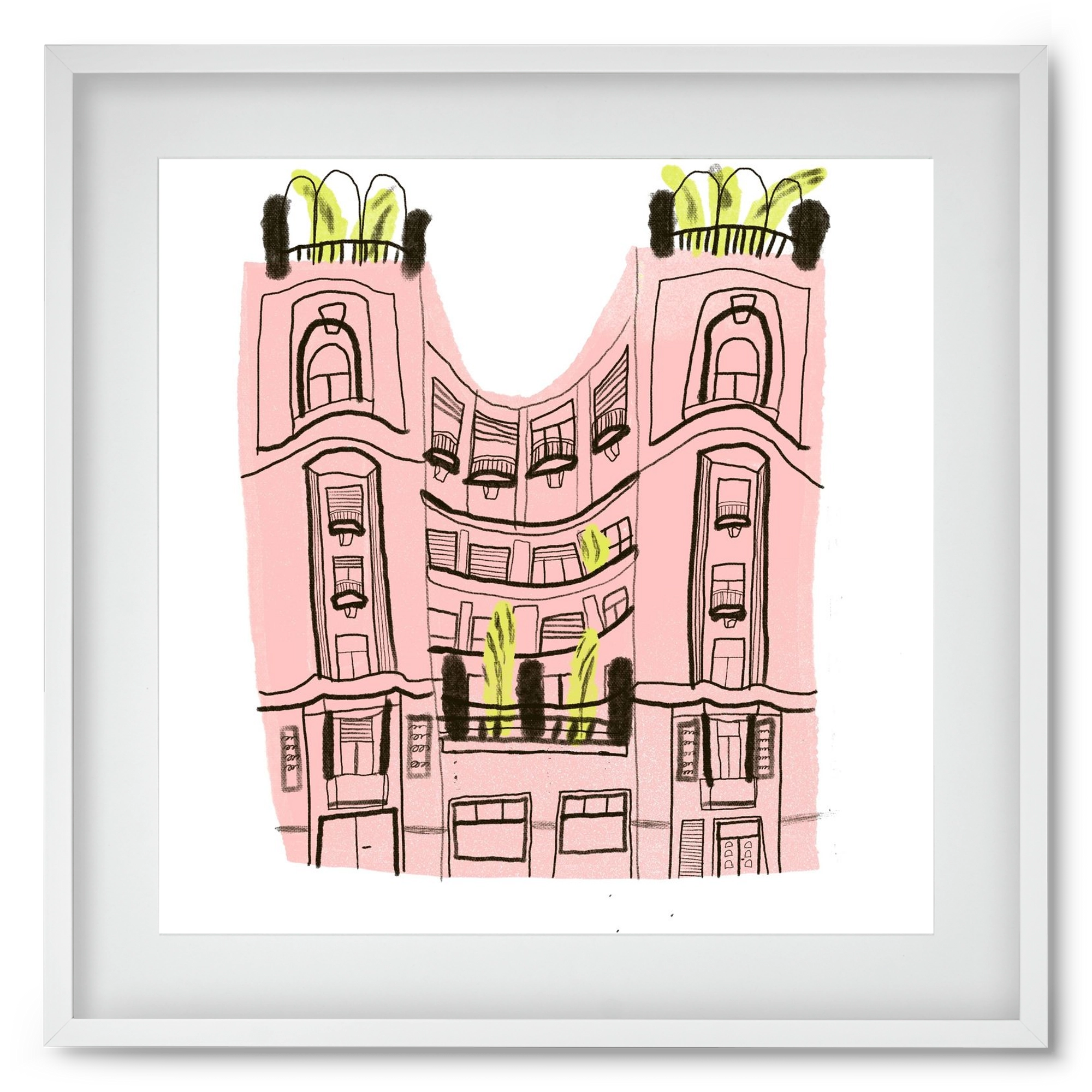 Falk Miksa 4, 50x50 cm (40x40 cm), Fehér keret, paszpartuval