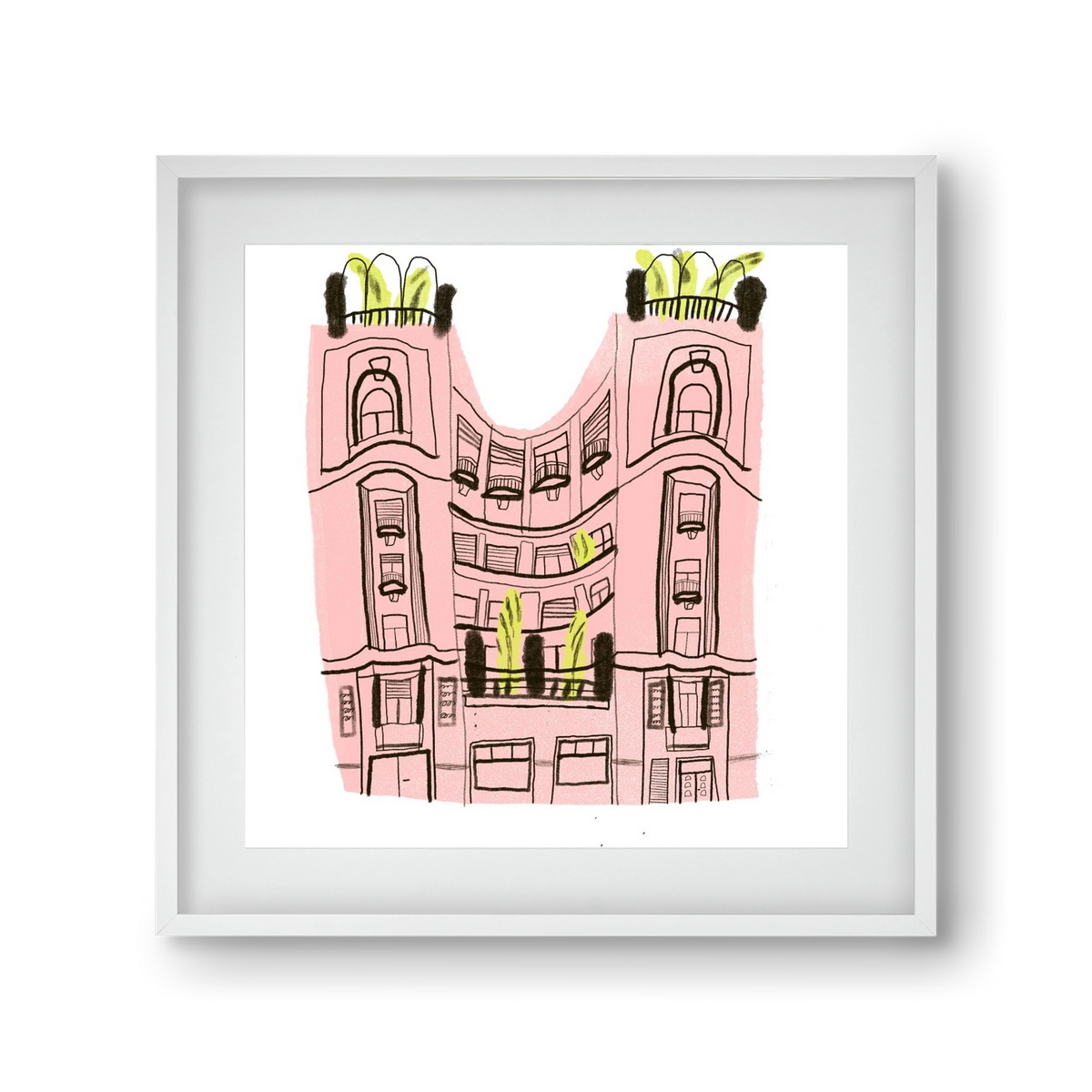 Falk Miksa 4, 30x30 cm (20x20 cm), Fehér keret, paszpartuval