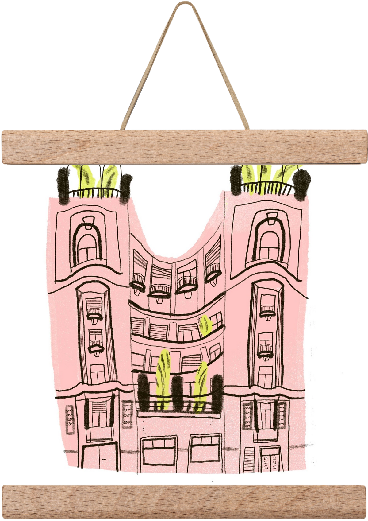 Falk Miksa 4, 20x20 cm (20x20 cm), Tölgy akasztó