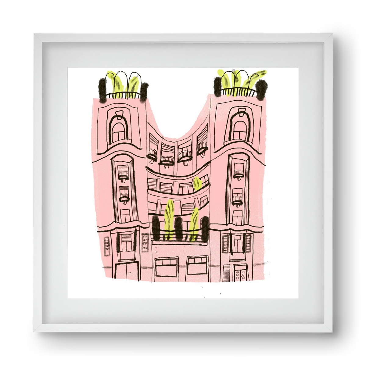 Falk Miksa 4, 40x40 cm (30x30 cm), Fehér keret, paszpartuval