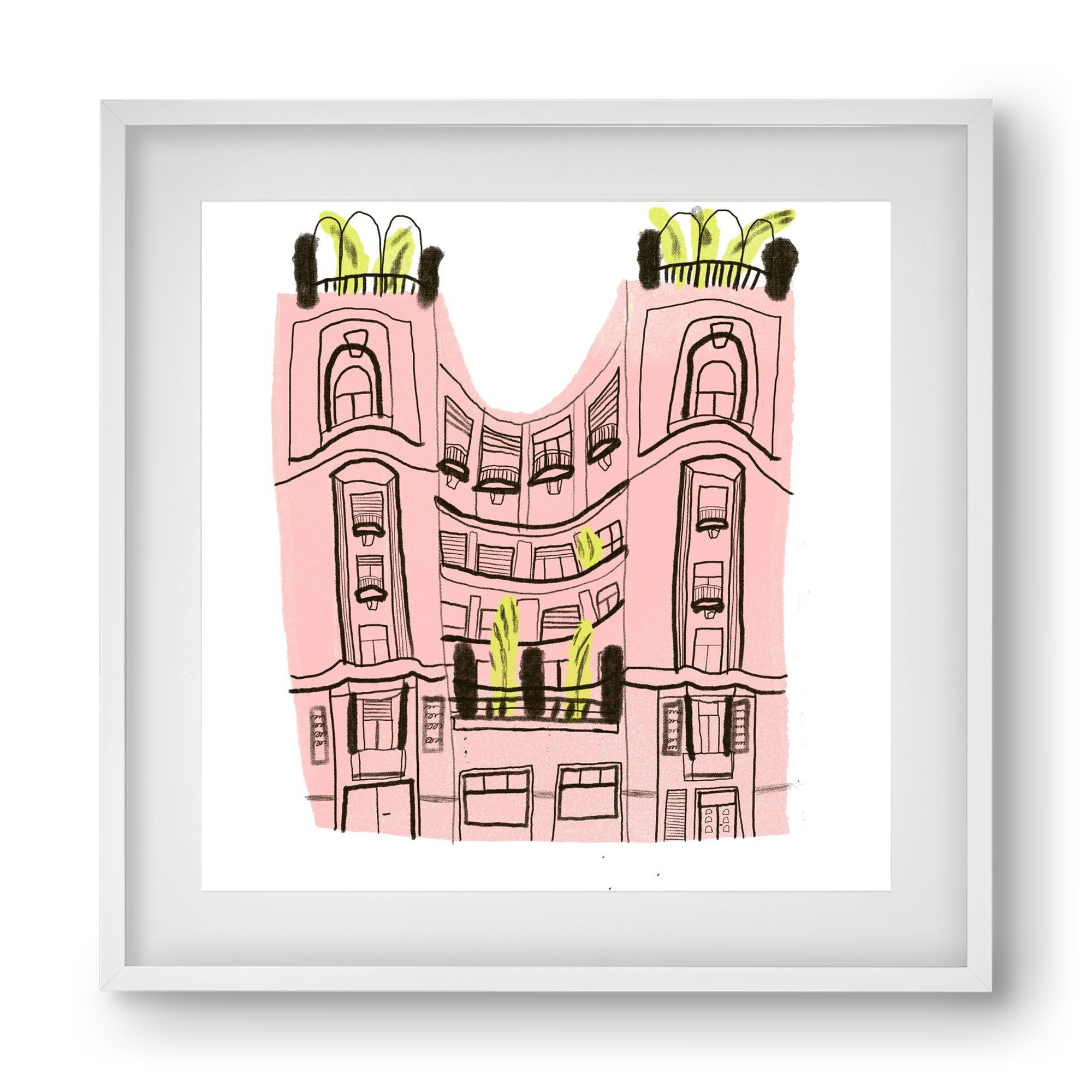 Falk Miksa 4, 40x40 cm (30x30 cm), Fehér keret, paszpartuval