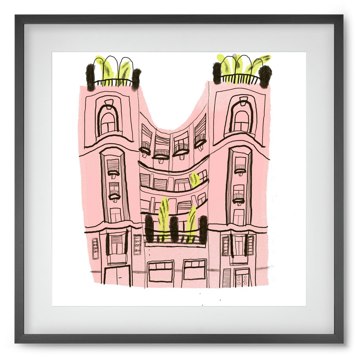 Falk Miksa 4, 50x50 cm (40x40 cm), Fekete keret, paszpartuval