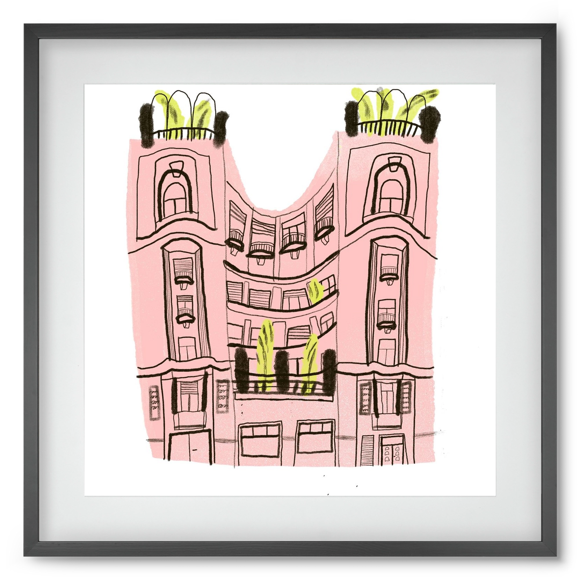 Falk Miksa 4, 50x50 cm (40x40 cm), Fekete keret, paszpartuval