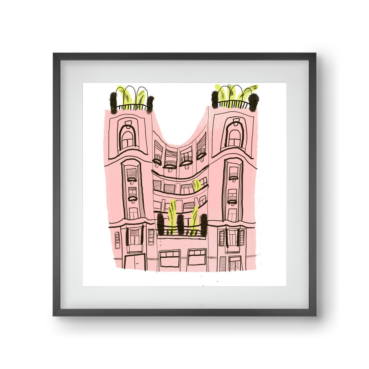 Falk Miksa 4, 30x30 cm (20x20 cm), Fekete keret, paszpartuval