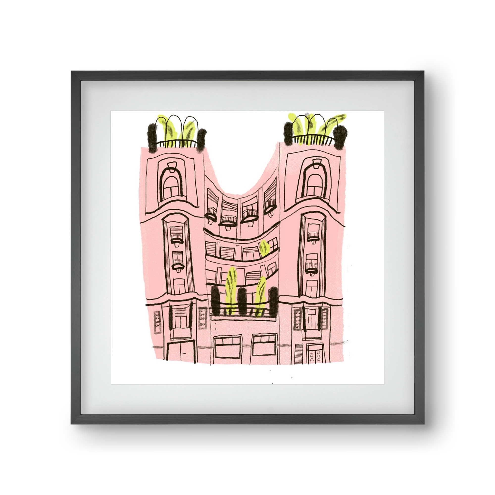 Falk Miksa 4, 30x30 cm (20x20 cm), Fekete keret, paszpartuval