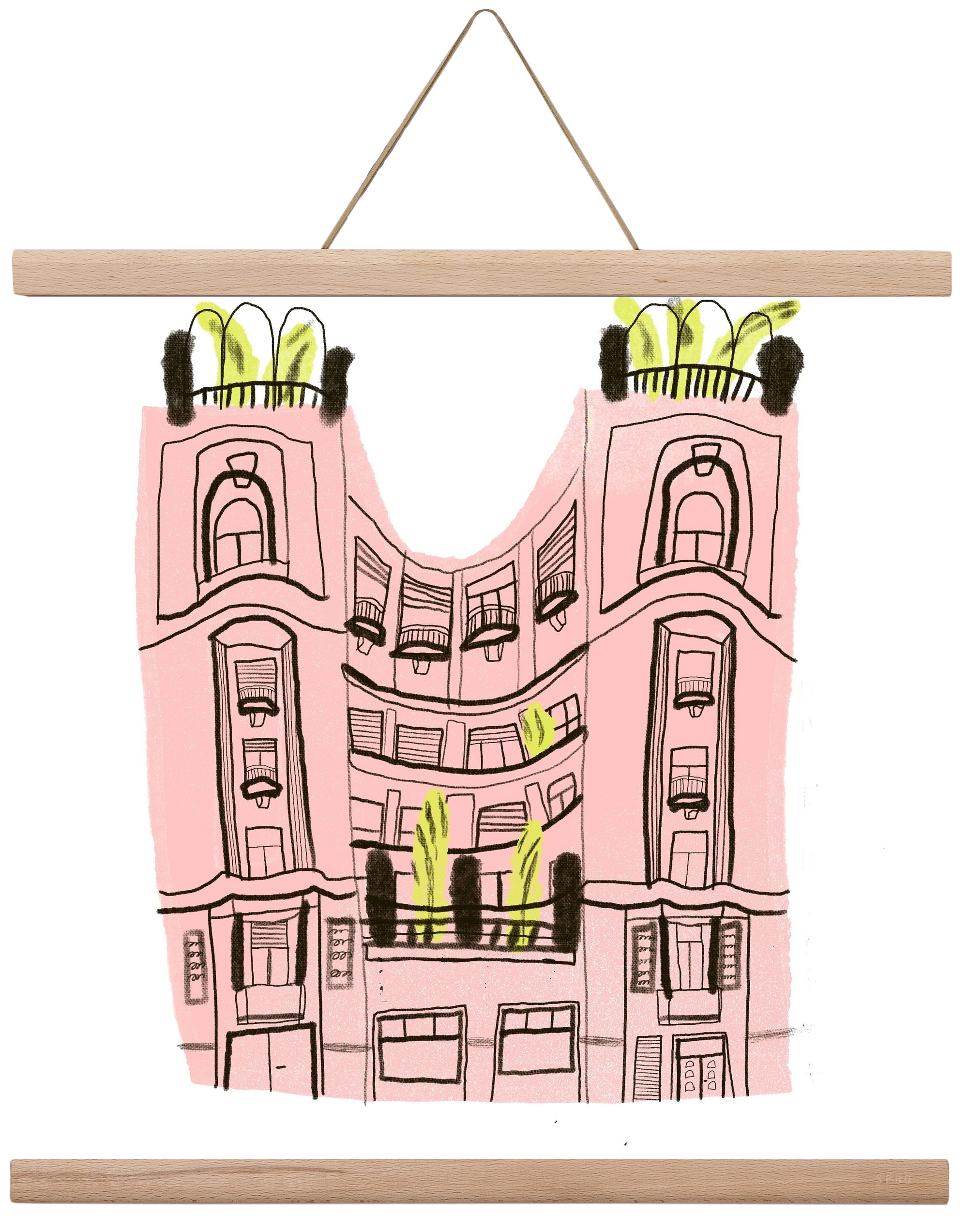 Falk Miksa 4, 40x40 cm (40x40 cm), Tölgy akasztó