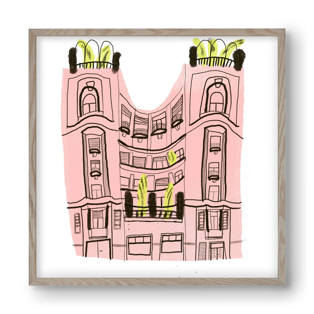 Falk Miksa 4, 40x40 cm (40x40 cm), Tölgy keret