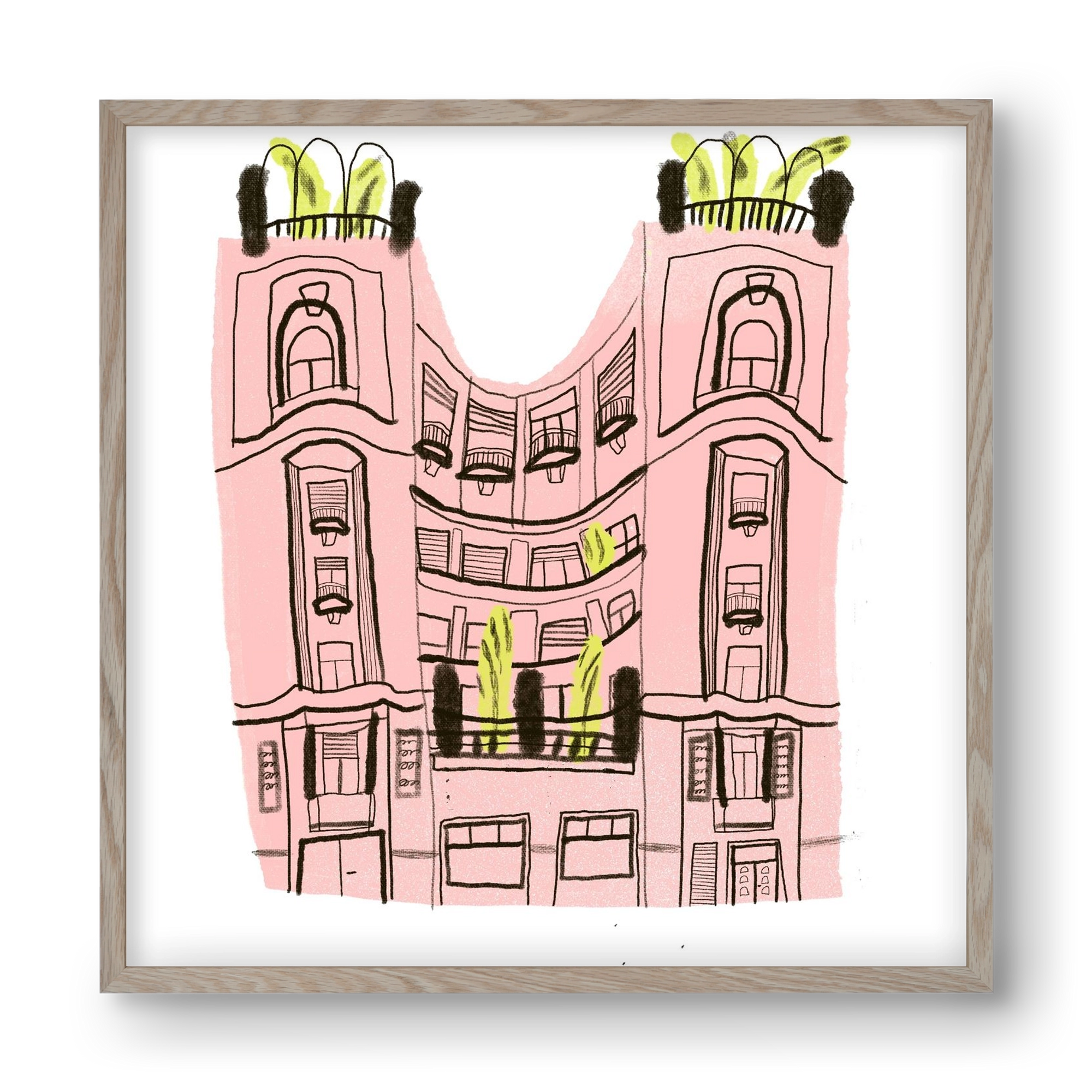 Falk Miksa 4, 40x40 cm (40x40 cm), Tölgy keret