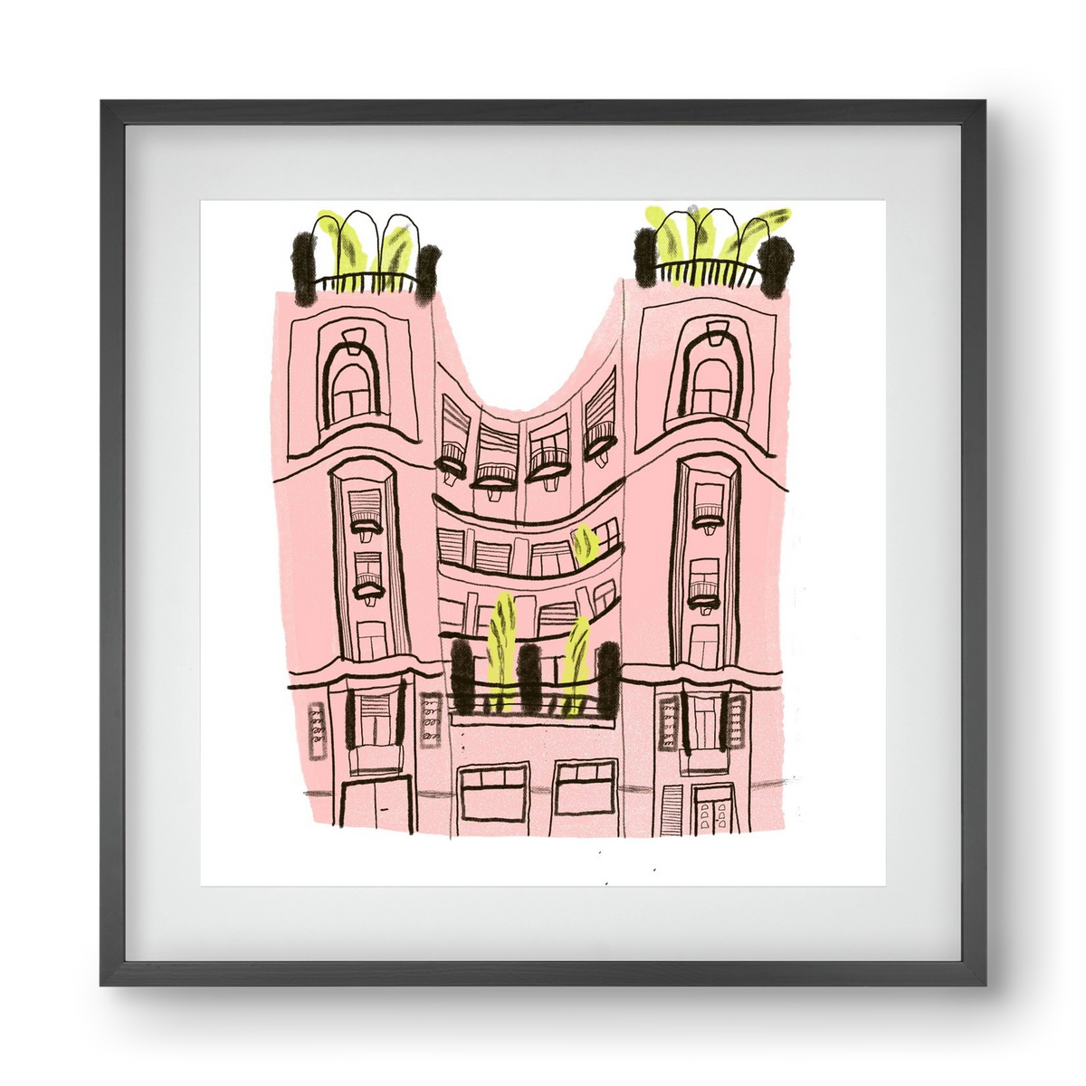 Falk Miksa 4, 40x40 cm (30x30 cm), Fekete keret, paszpartuval