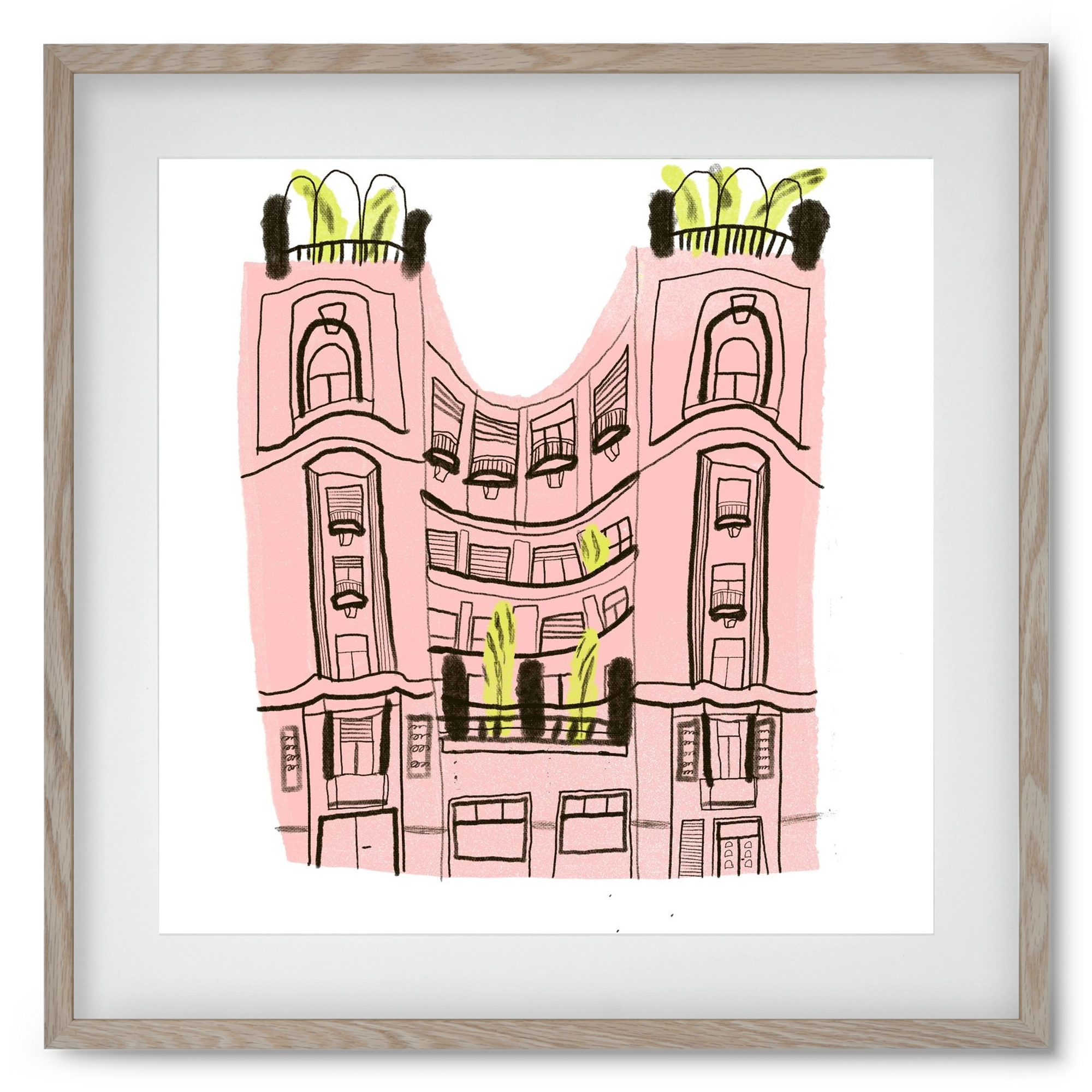 Falk Miksa 4, 50x50 cm (40x40 cm), Tölgy keret, paszpartuval