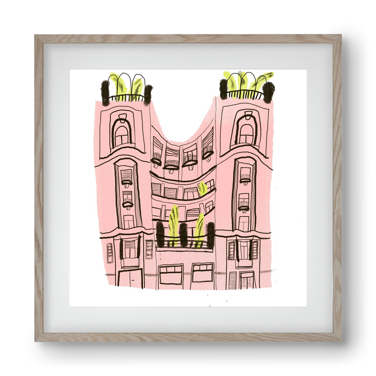 Falk Miksa 4, 40x40 cm (30x30 cm), Tölgy keret, paszpartuval