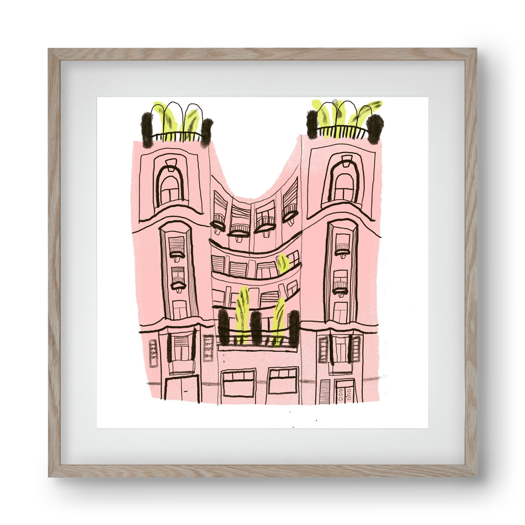 Falk Miksa 4, 40x40 cm (30x30 cm), Tölgy keret, paszpartuval