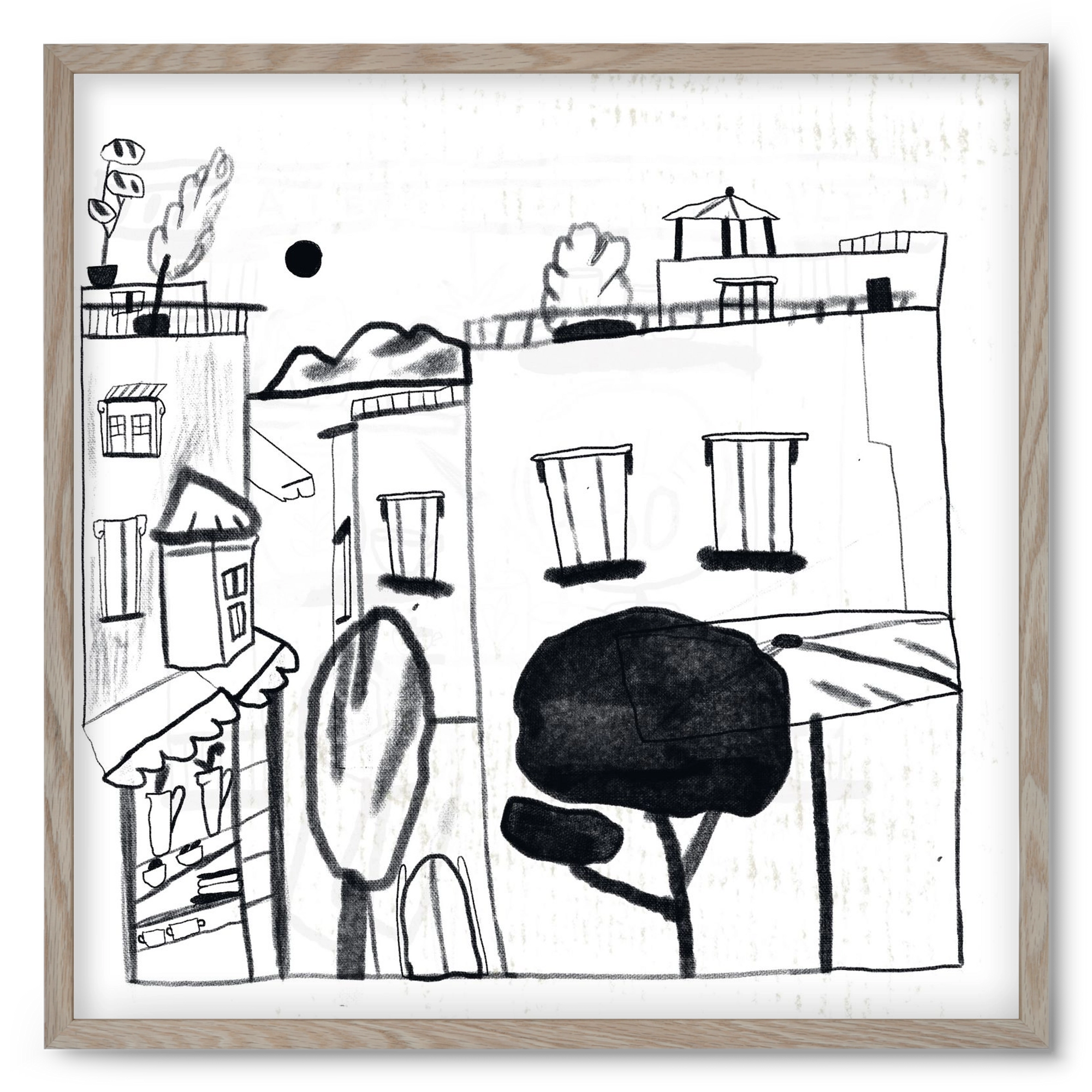 Tunis, 50x50 cm (50x50 cm), Tölgy keret