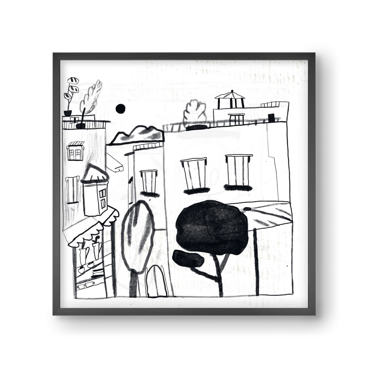 Tunis, 30x30 cm (30x30 cm), Fekete keret