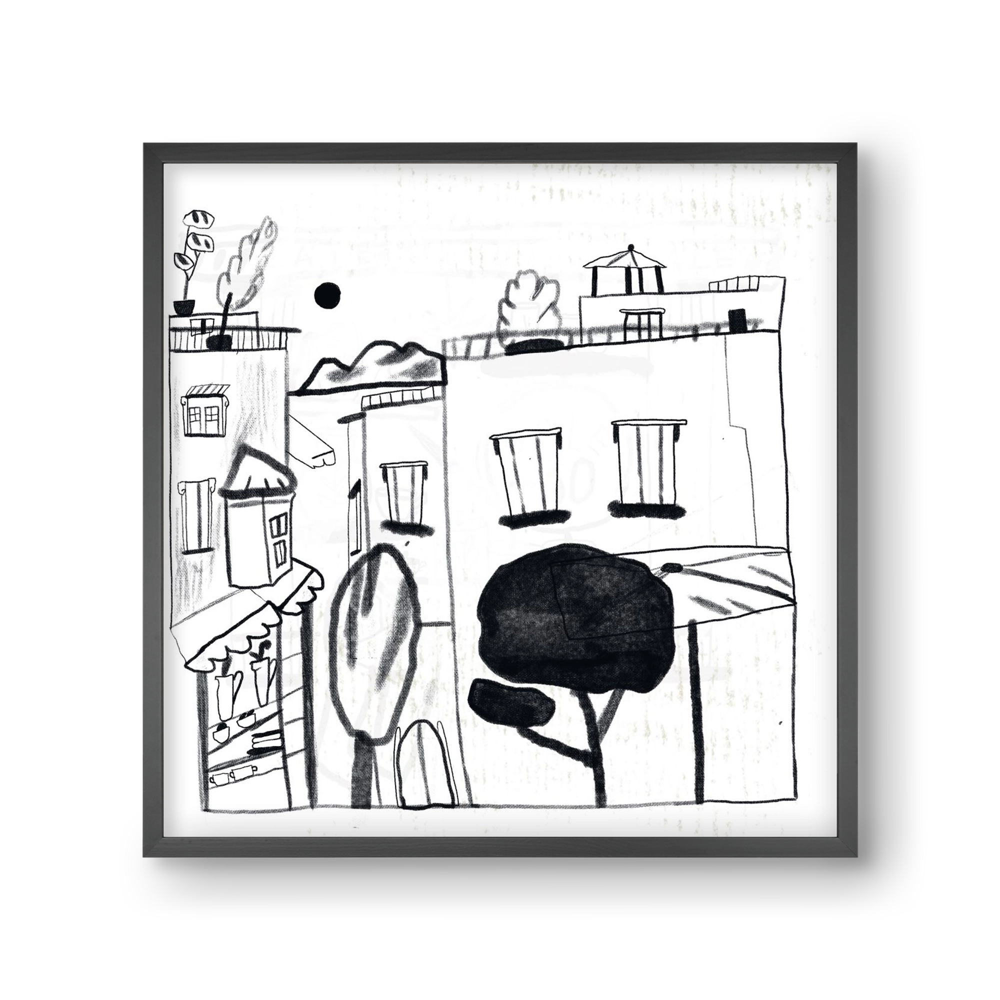 Tunis, 30x30 cm (30x30 cm), Fekete keret