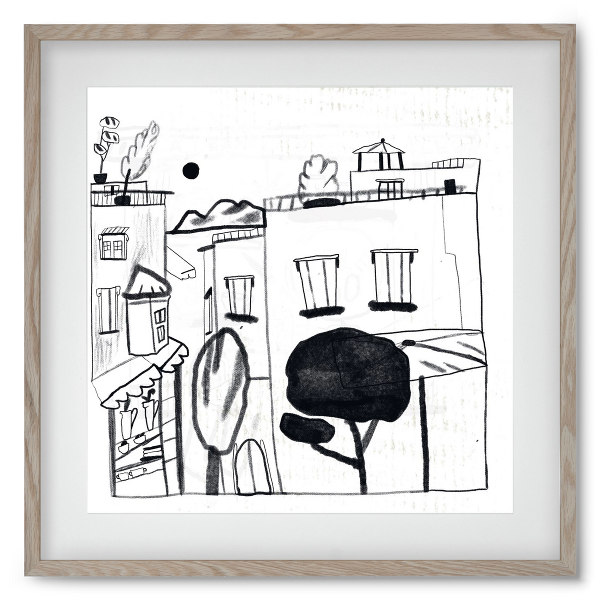 Tunis, 50x50 cm (40x40 cm), Tölgy keret, paszpartuval