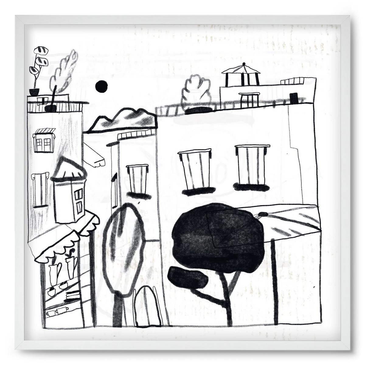 Tunis, 50x50 cm (50x50 cm), Fehér keret