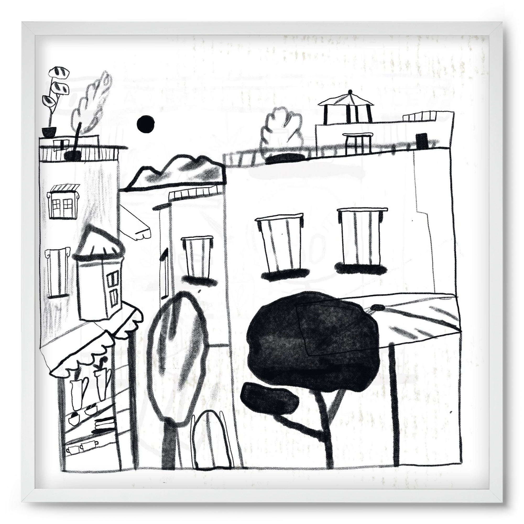 Tunis, 50x50 cm (50x50 cm), Fehér keret