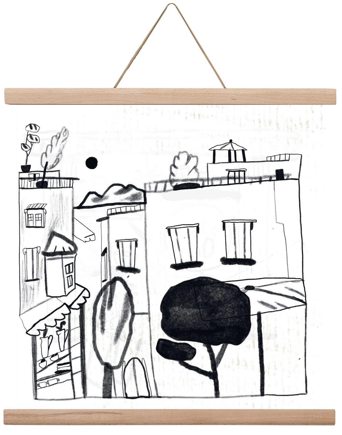 Tunis, 40x40 cm (40x40 cm), Tölgy akasztó