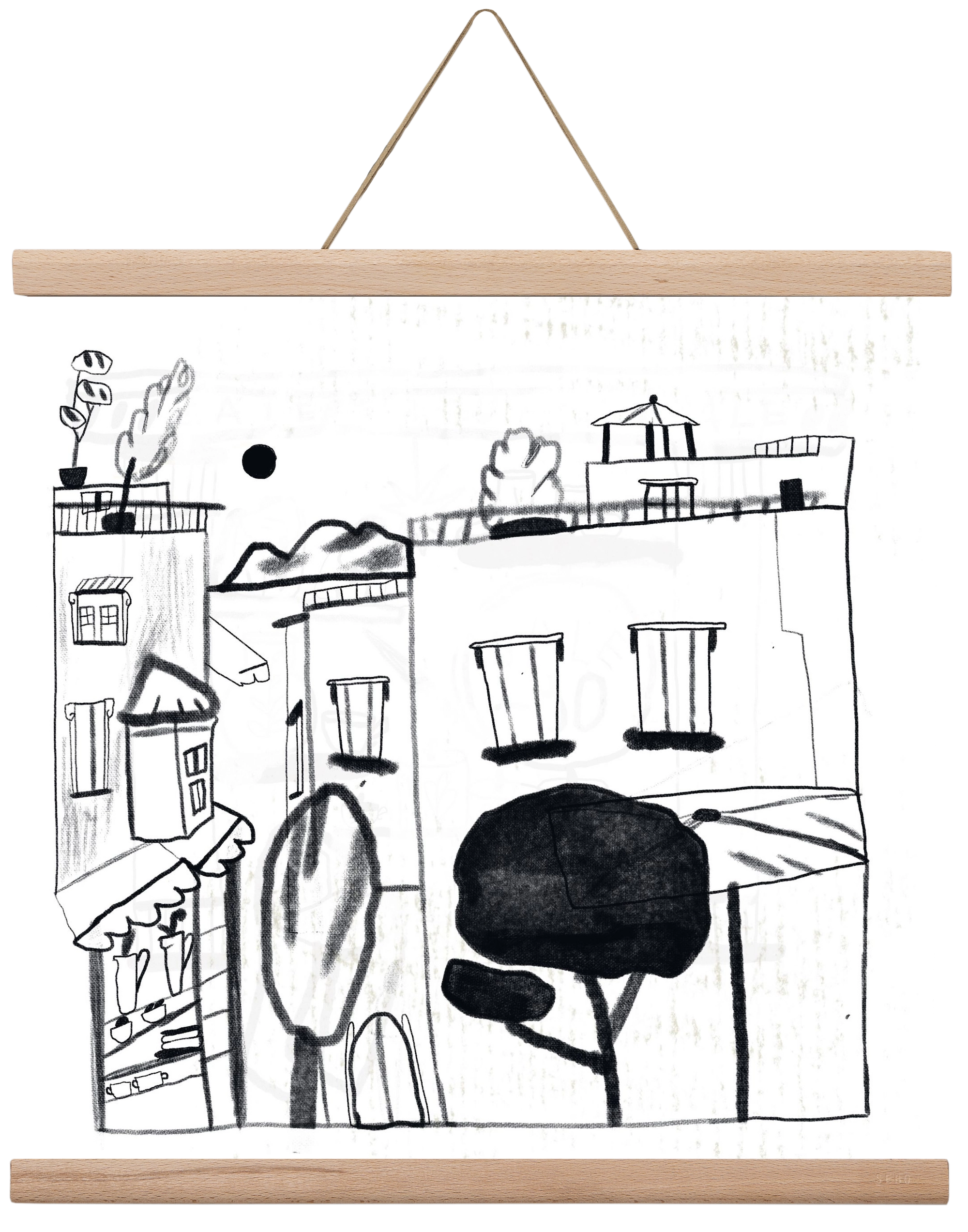 Tunis, 40x40 cm (40x40 cm), Tölgy akasztó