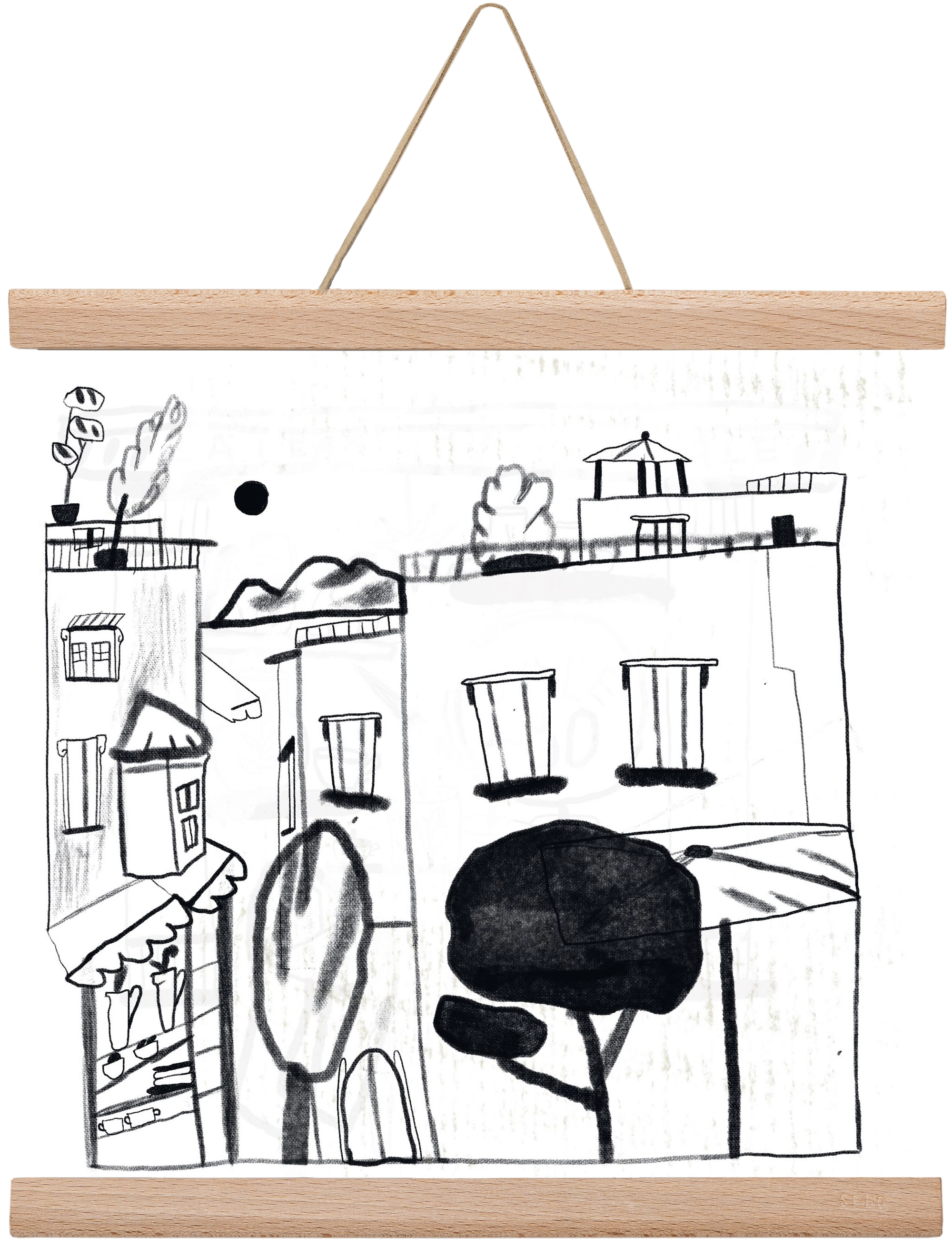 Tunis, 30x30 cm (30x30 cm), Tölgy akasztó