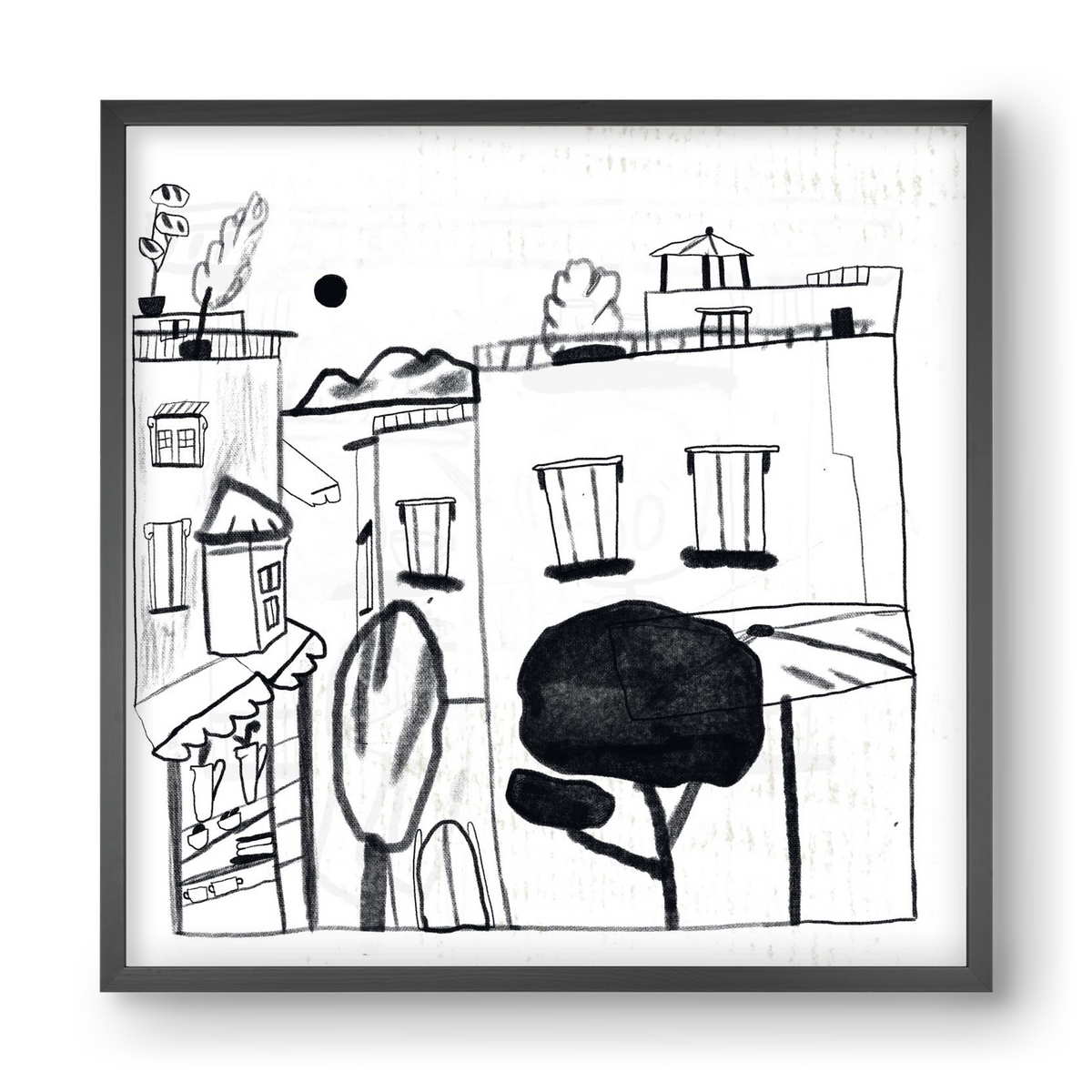 Tunis, 40x40 cm (40x40 cm), Fekete keret