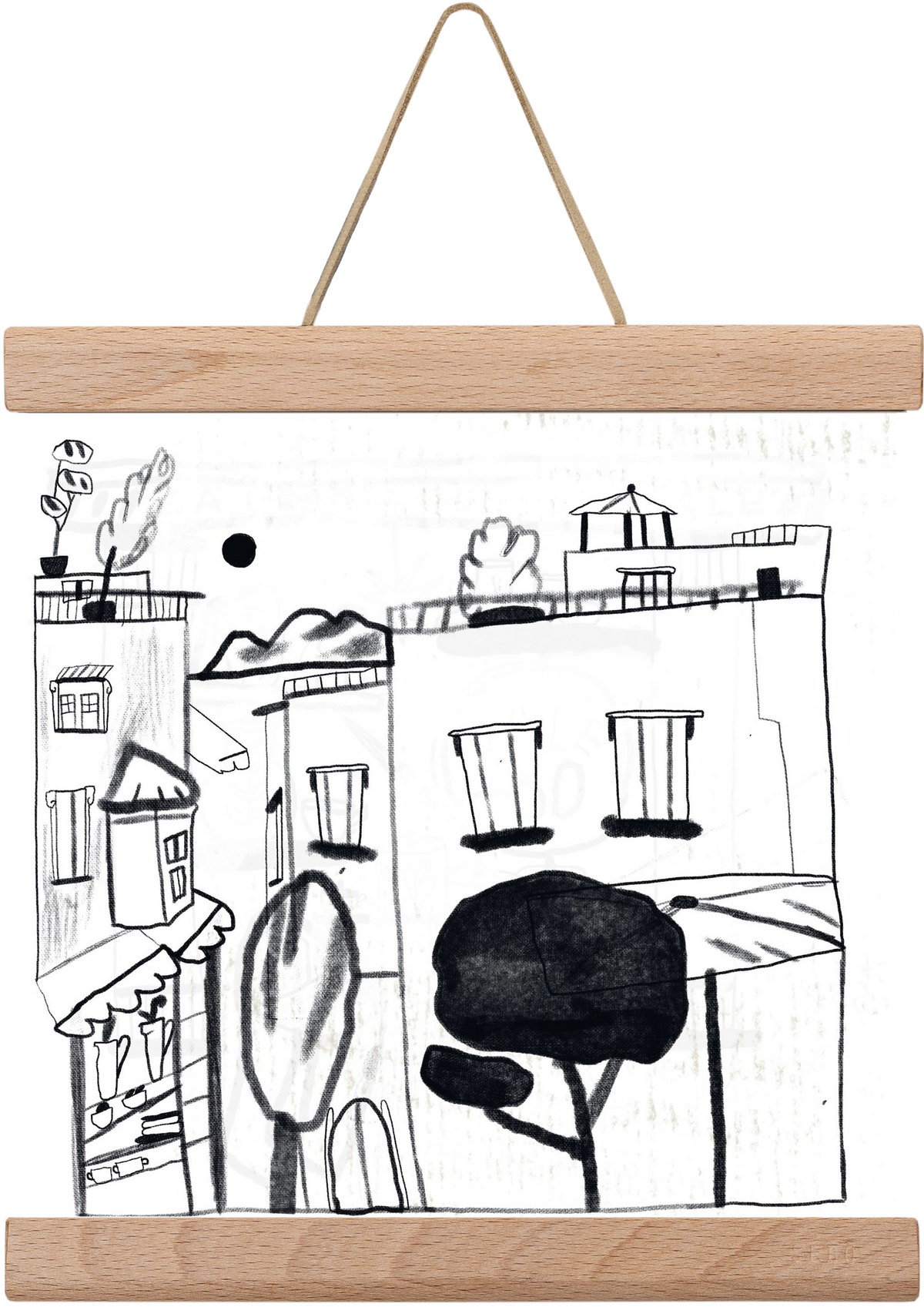 Tunis, 20x20 cm (20x20 cm), Tölgy akasztó