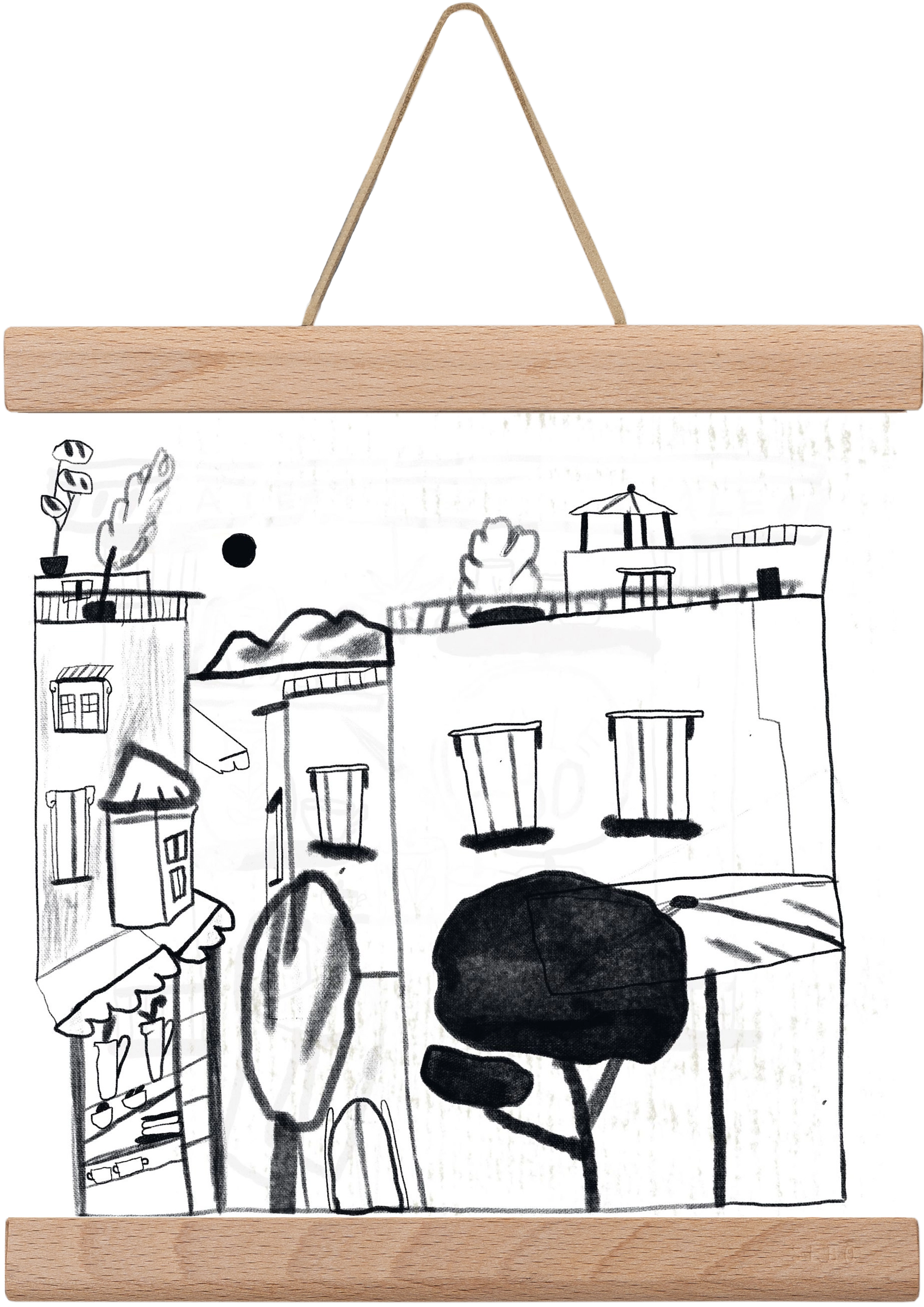 Tunis, 20x20 cm (20x20 cm), Tölgy akasztó