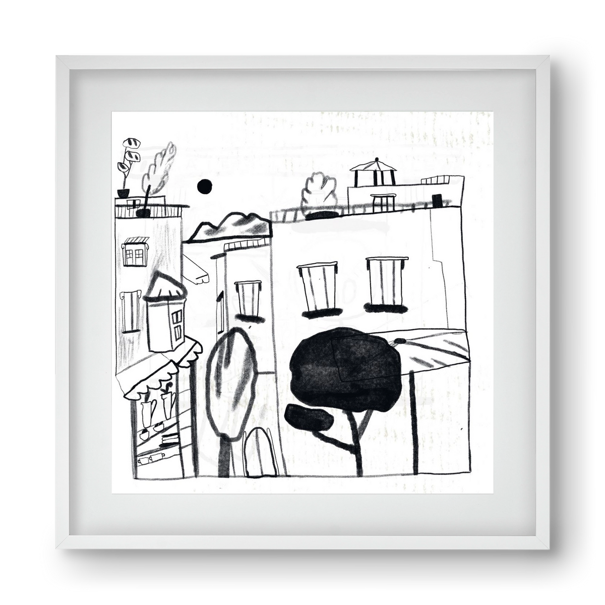 Tunis, 40x40 cm (30x30 cm), Fehér keret, paszpartuval