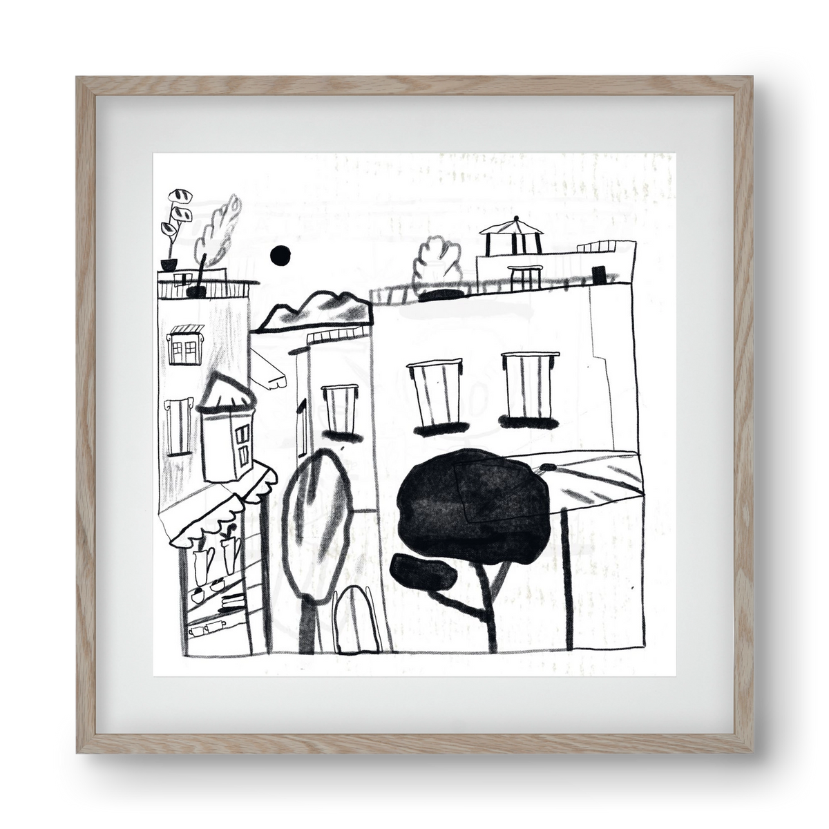 Tunis, 40x40 cm (30x30 cm), Tölgy keret, paszpartuval