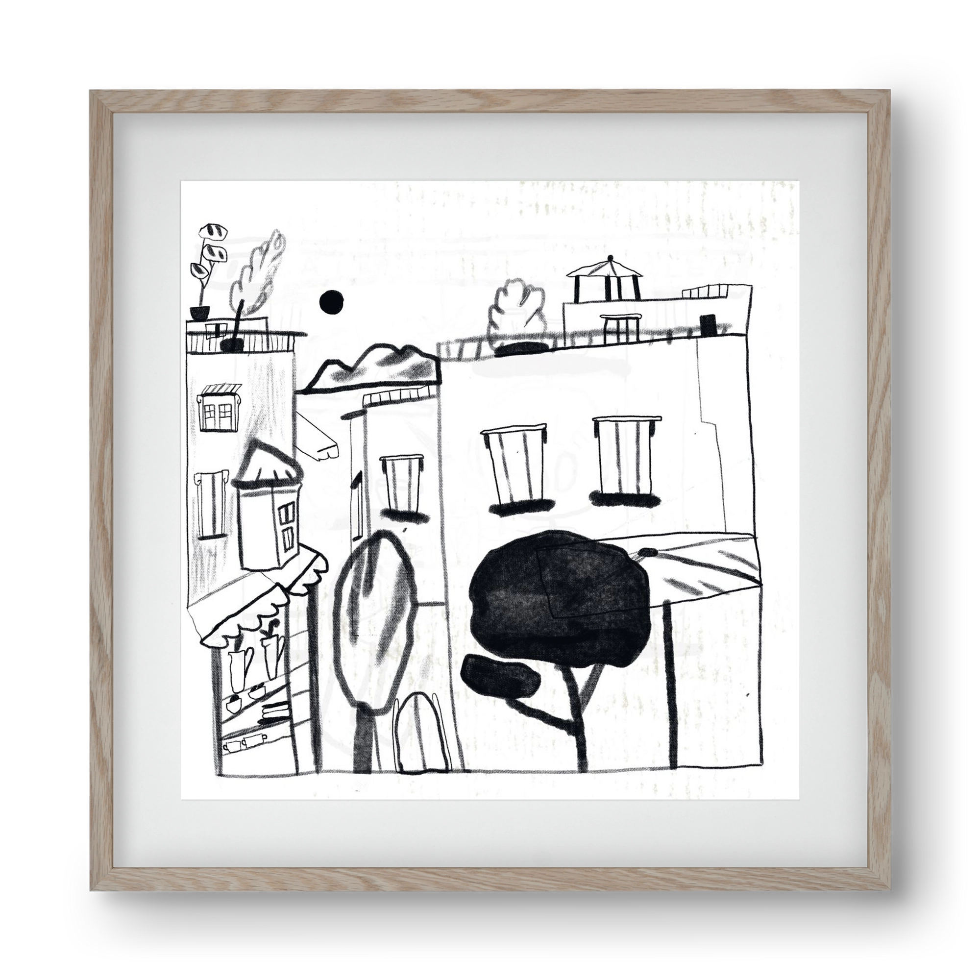 Tunis, 40x40 cm (30x30 cm), Tölgy keret, paszpartuval