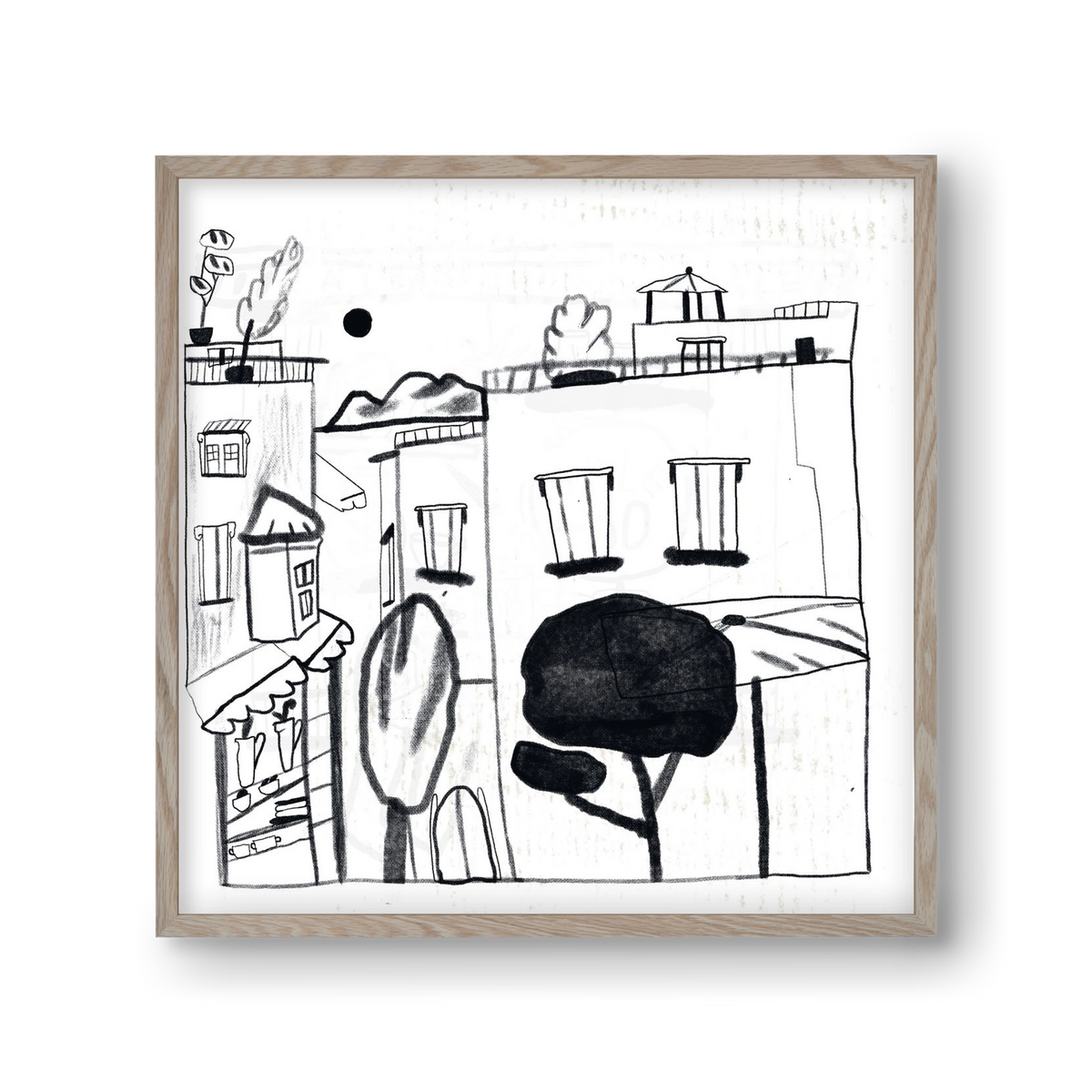 Tunis, 30x30 cm (30x30 cm), Tölgy keret