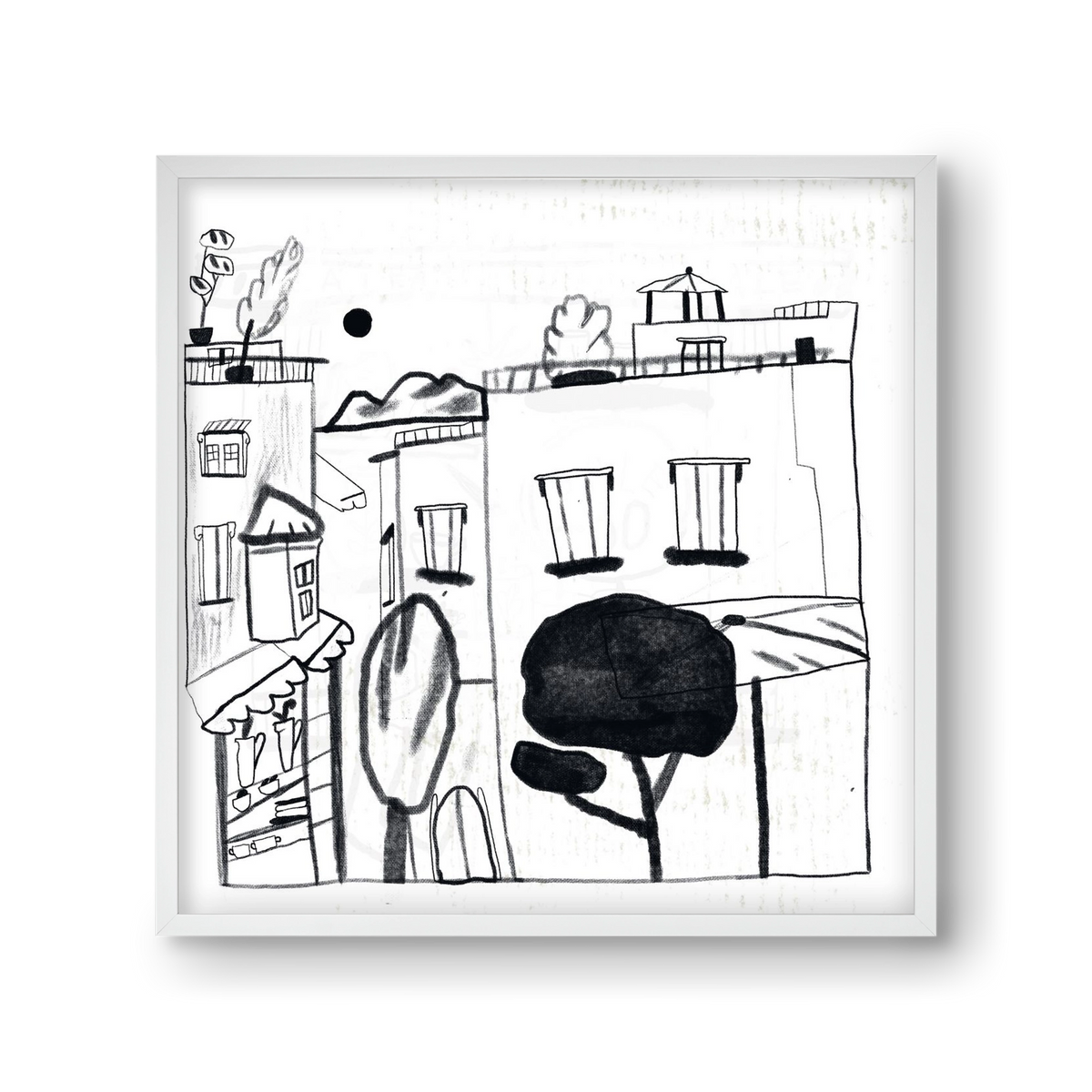 Tunis, 30x30 cm (30x30 cm), Fehér keret