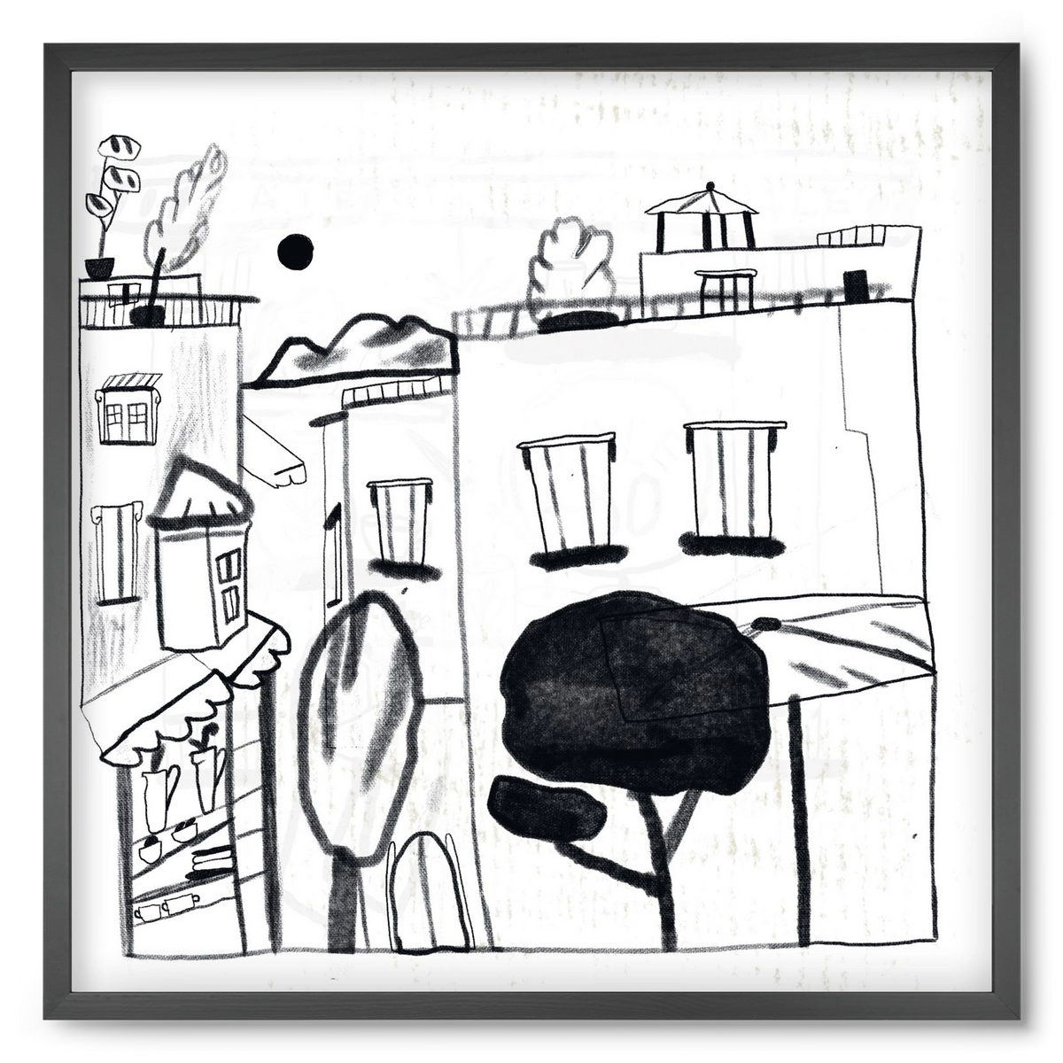 Tunis, 50x50 cm (50x50 cm), Fekete keret