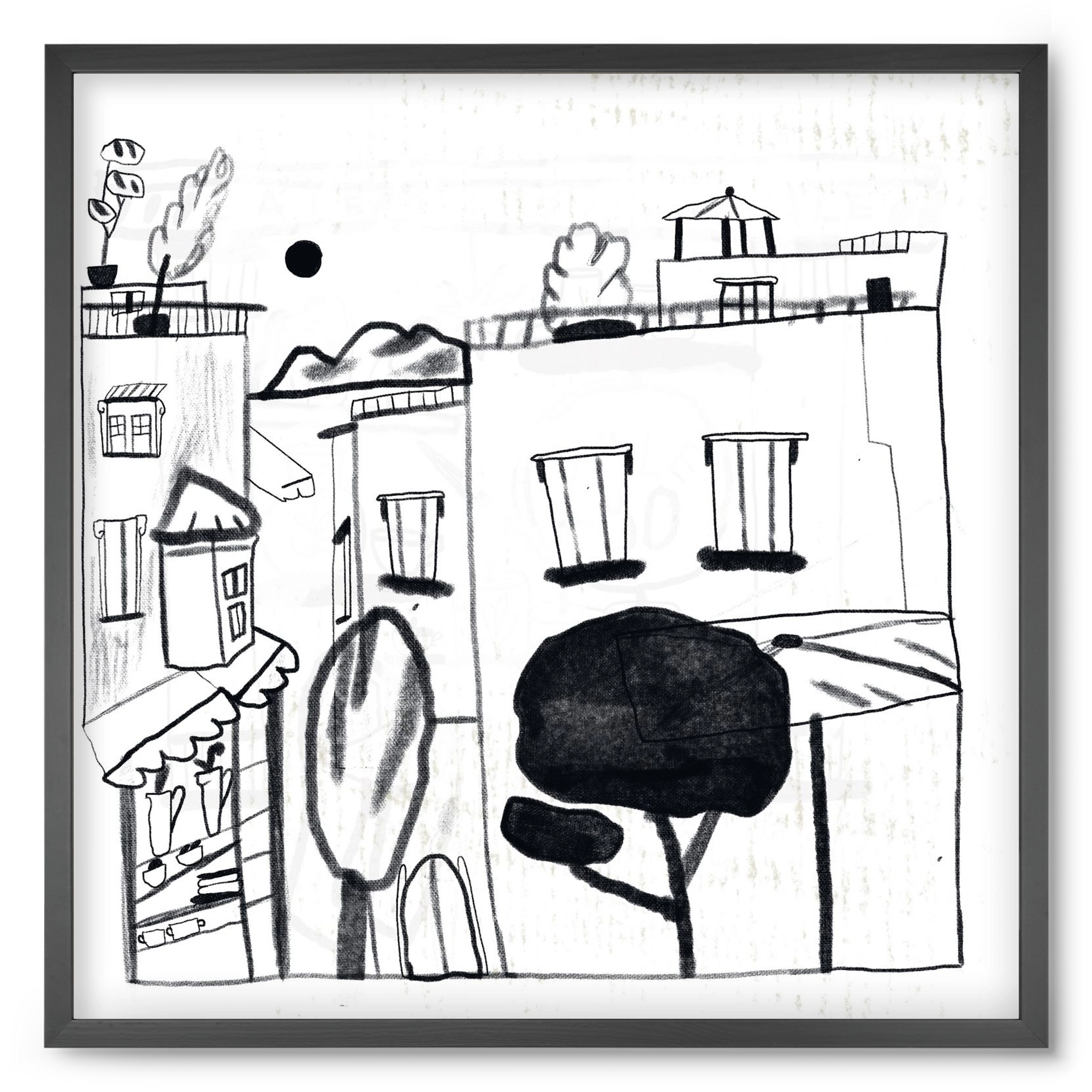 Tunis, 50x50 cm (50x50 cm), Fekete keret