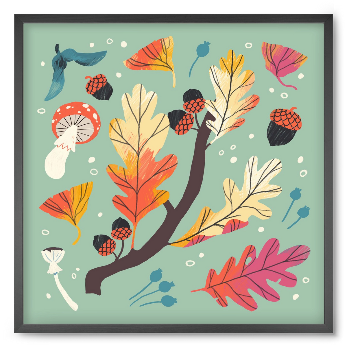 Őszi kincsek, 50x50 cm (50x50 cm), Fekete keret