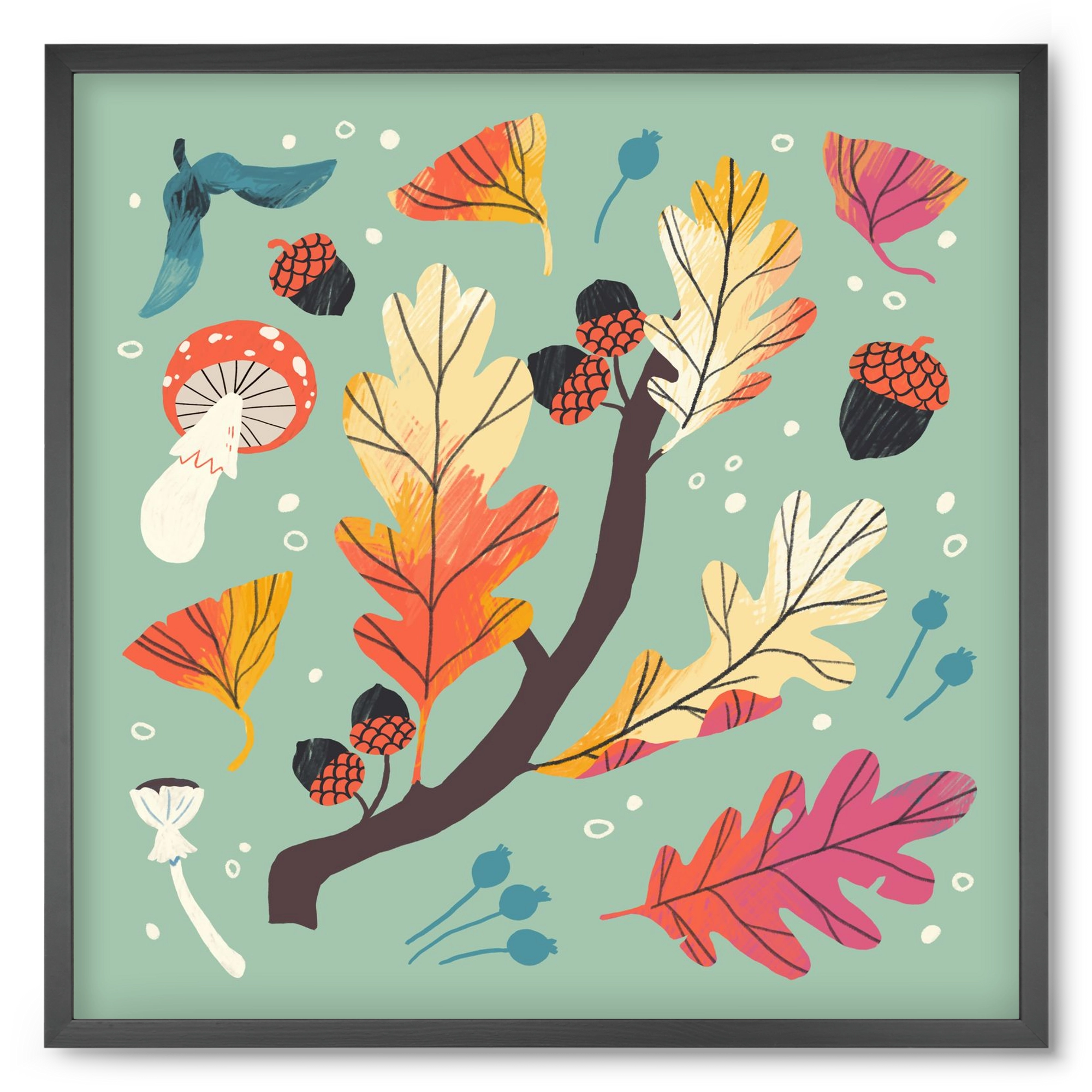 Őszi kincsek, 50x50 cm (50x50 cm), Fekete keret
