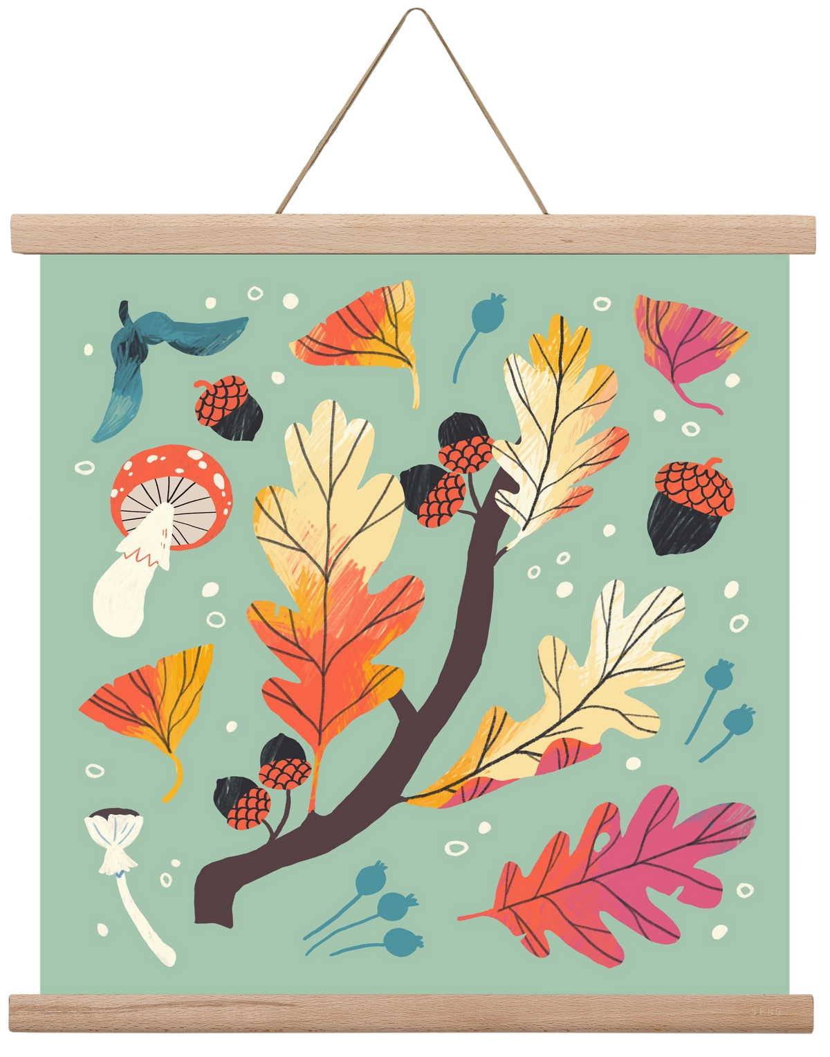 Őszi kincsek, 40x40 cm (40x40 cm), Tölgy akasztó