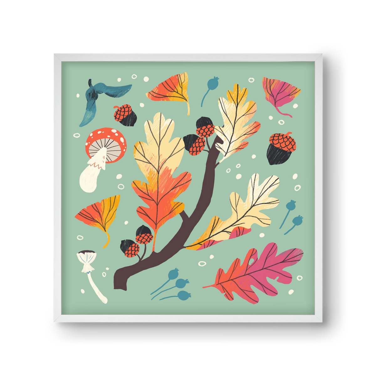 Őszi kincsek, 30x30 cm (30x30 cm), Fehér keret